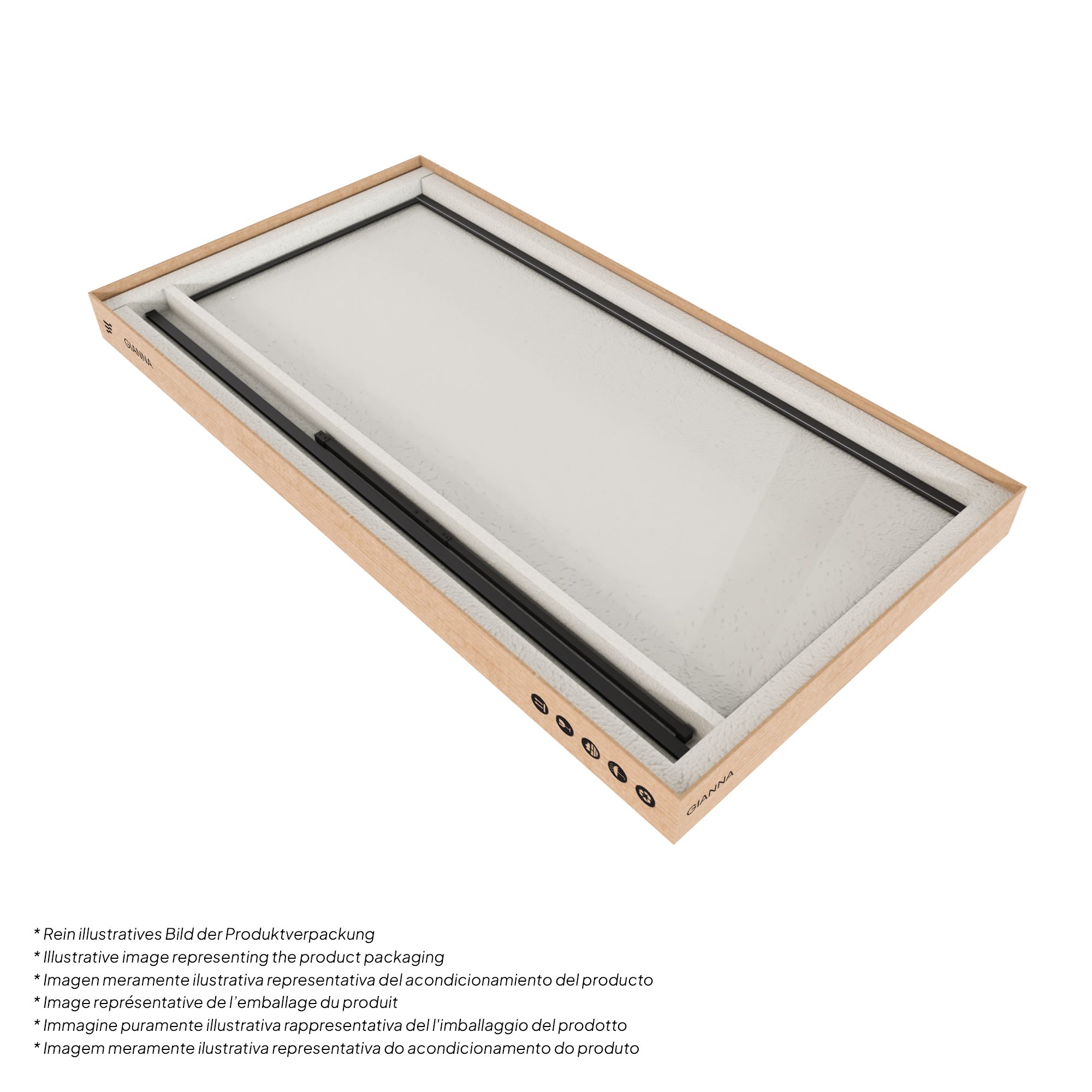 Walk-In Shower Gianna BLACK made of 8 mm thick transparent ESG safety glass Gianna – Walk-In Shower BLACK made of 8 mm thick transparent ESG safety glass