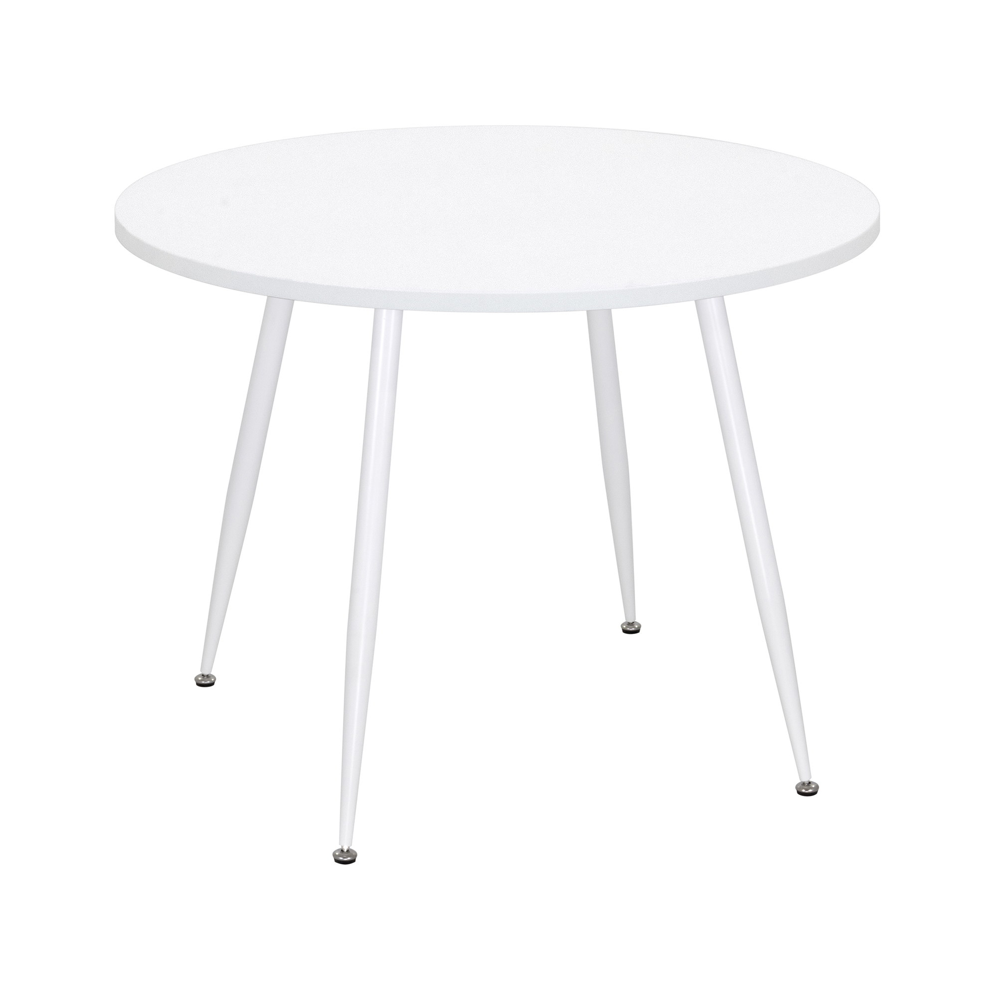 Esszimmer-Tisch CORIN | Tischplatte: Holz in Weiß | Beine: Weiß 80 cm