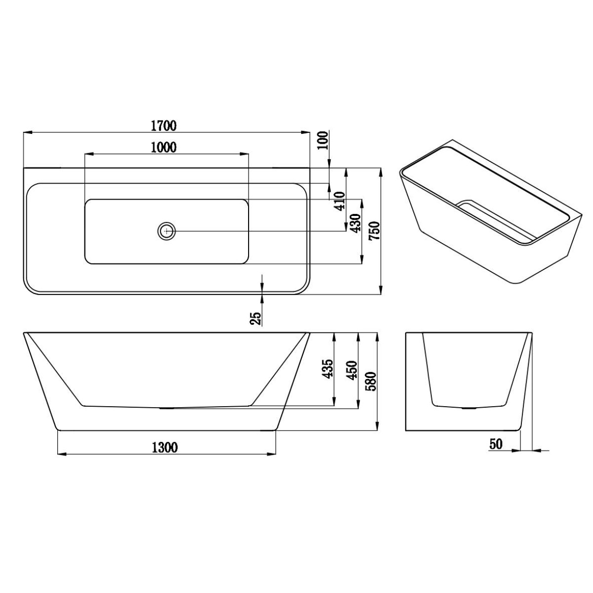 Badewanne aus Sanitäracryl Malmö - ALLE GRÖßEN