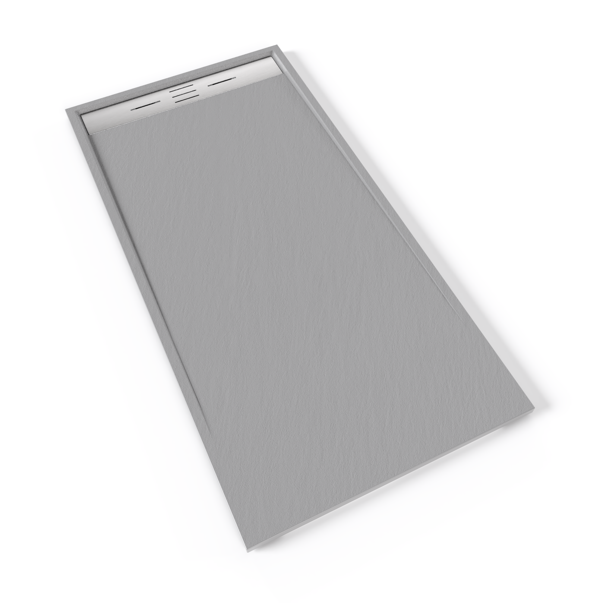 SMC Shower Tray Hiemal in Slate Look, including Gray Drain Assembly with Stainless Steel Cover SMC Shower Tray Hiemal in Slate Look, including Gray Drain Assembly with Stainless Steel Cover