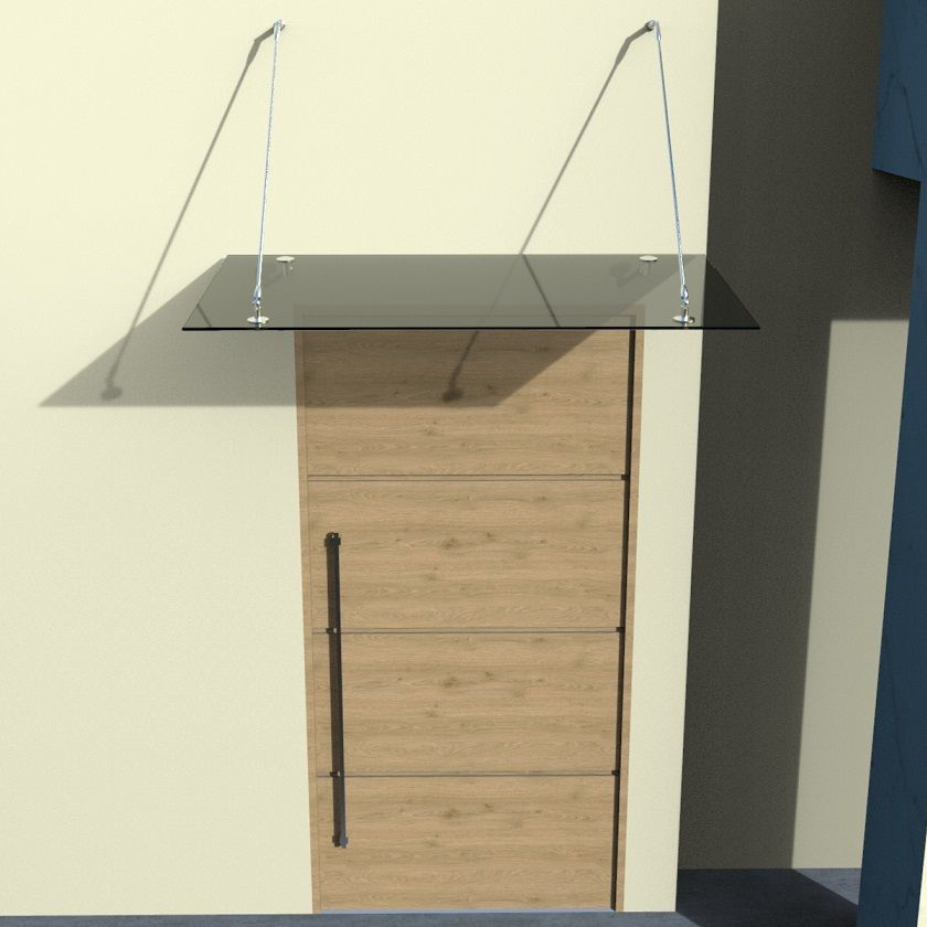 Glasvordach Edelstahl Türvordach Glas Halterung Haustür Getönt VSG - diverse Größen Glasvordach Edelstahl Türvordach Glas Halterung Haustür Getönt VSG 160x90cm 2 Halterungen