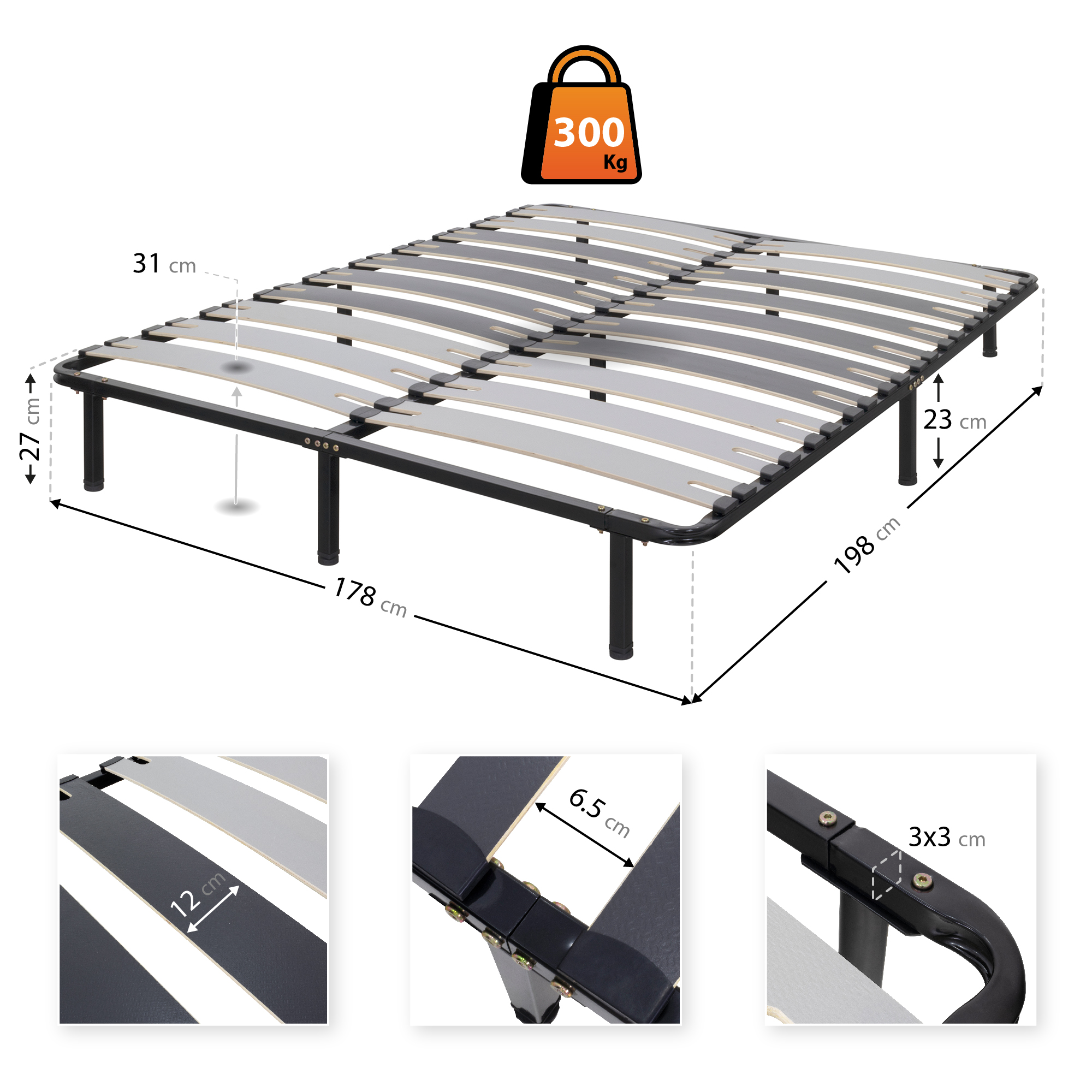 Metallbett Deck mit Breiten Latten für alle Betten und Matratzen geeignet 180x200 cm Metallbett Deck mit Breiten Latten für alle Betten und Matratzen geeignet 180x200 cm