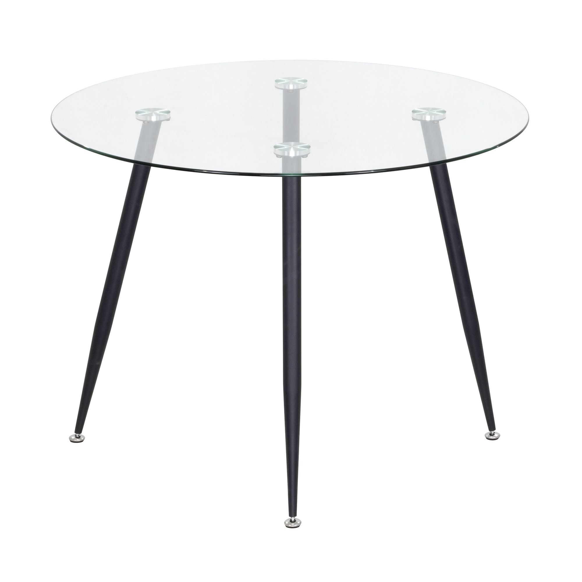 Esszimmer-Tisch CORIN | Tischplatte: Glas in weißer Marmor Optik | Beine: Weiß 80 cm