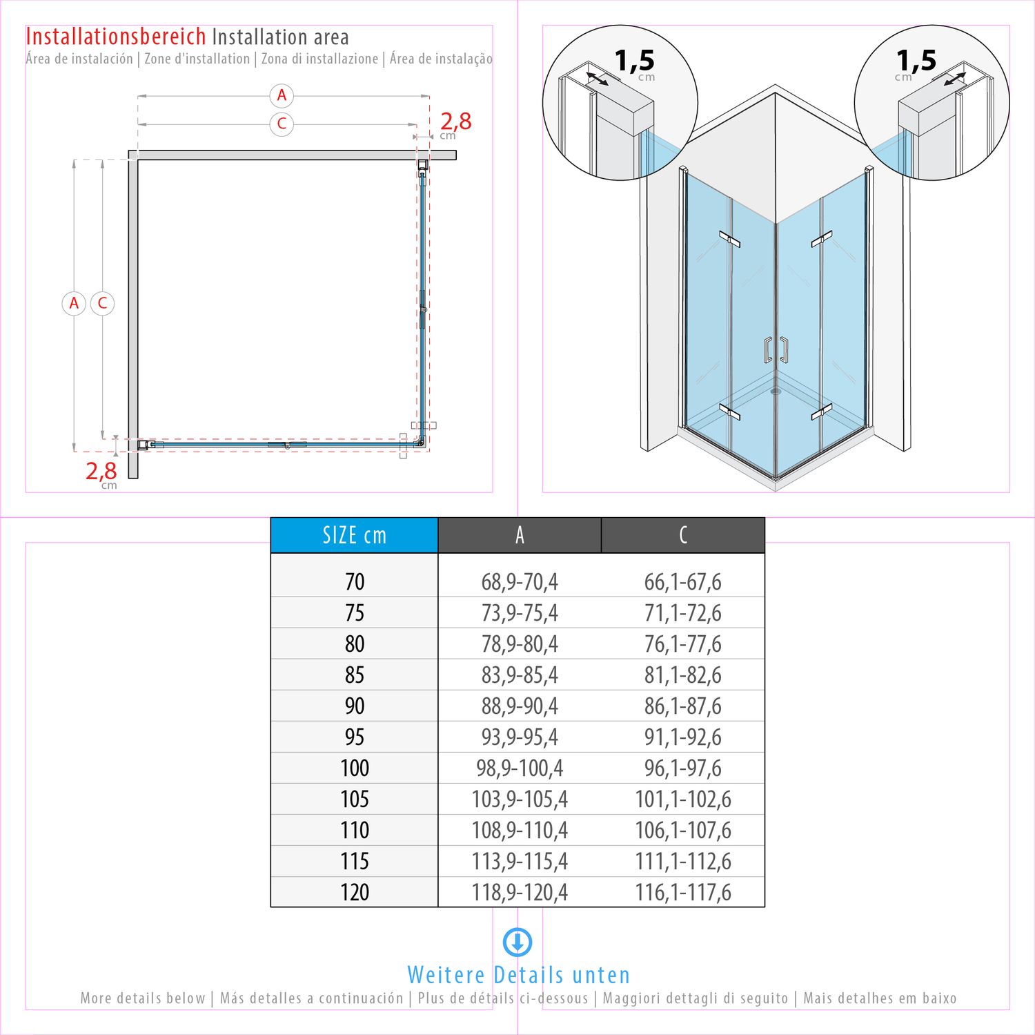 Eckeinstieg Matilde mit Falttüren aus ESG Sicherheitsglas Eckeinstieg Matilde mit Falttüren aus ESG Sicherheitsglas