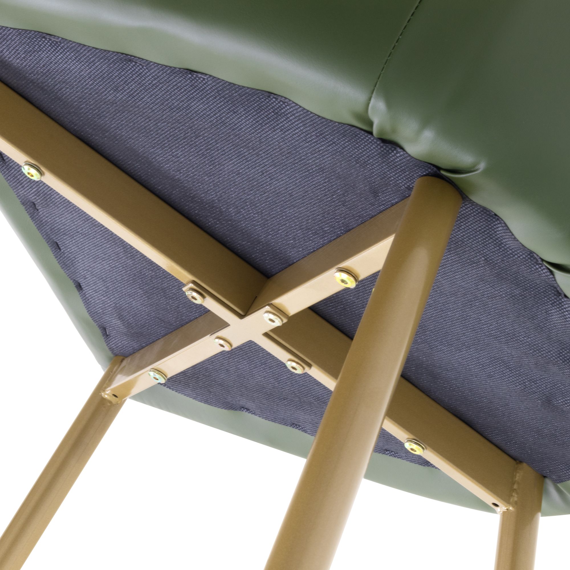 Esszimmerstuhl Wohnzimmerstuhl Dahlia Grün Gold aus Kunstleder Esszimmerstuhl Wohnzimmerstuhl Dahlia Grün Gold aus Kunstleder
