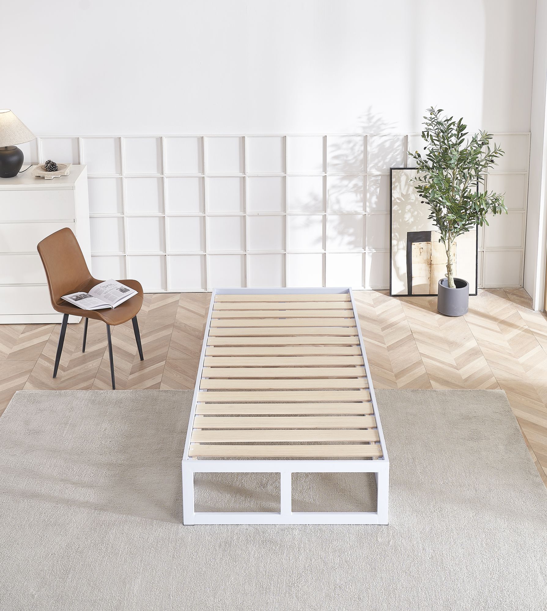 Metallbett Haruki in Weiß