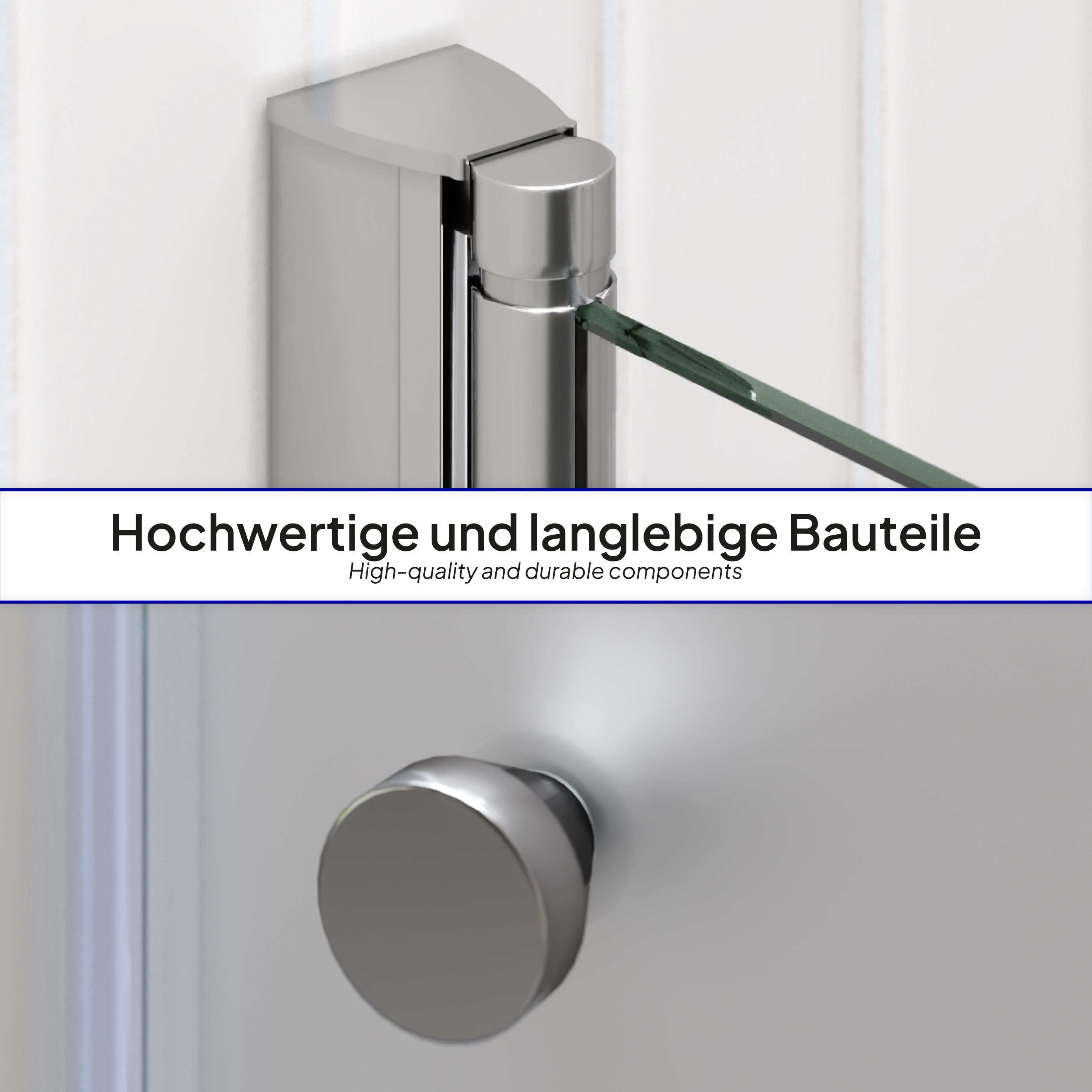 Shower Door Lena with Folding Panels made of Partially Frosted ESG Safety Glass Lena – Shower Door with Folding Panels made of Partially Frosted ESG Safety Glass