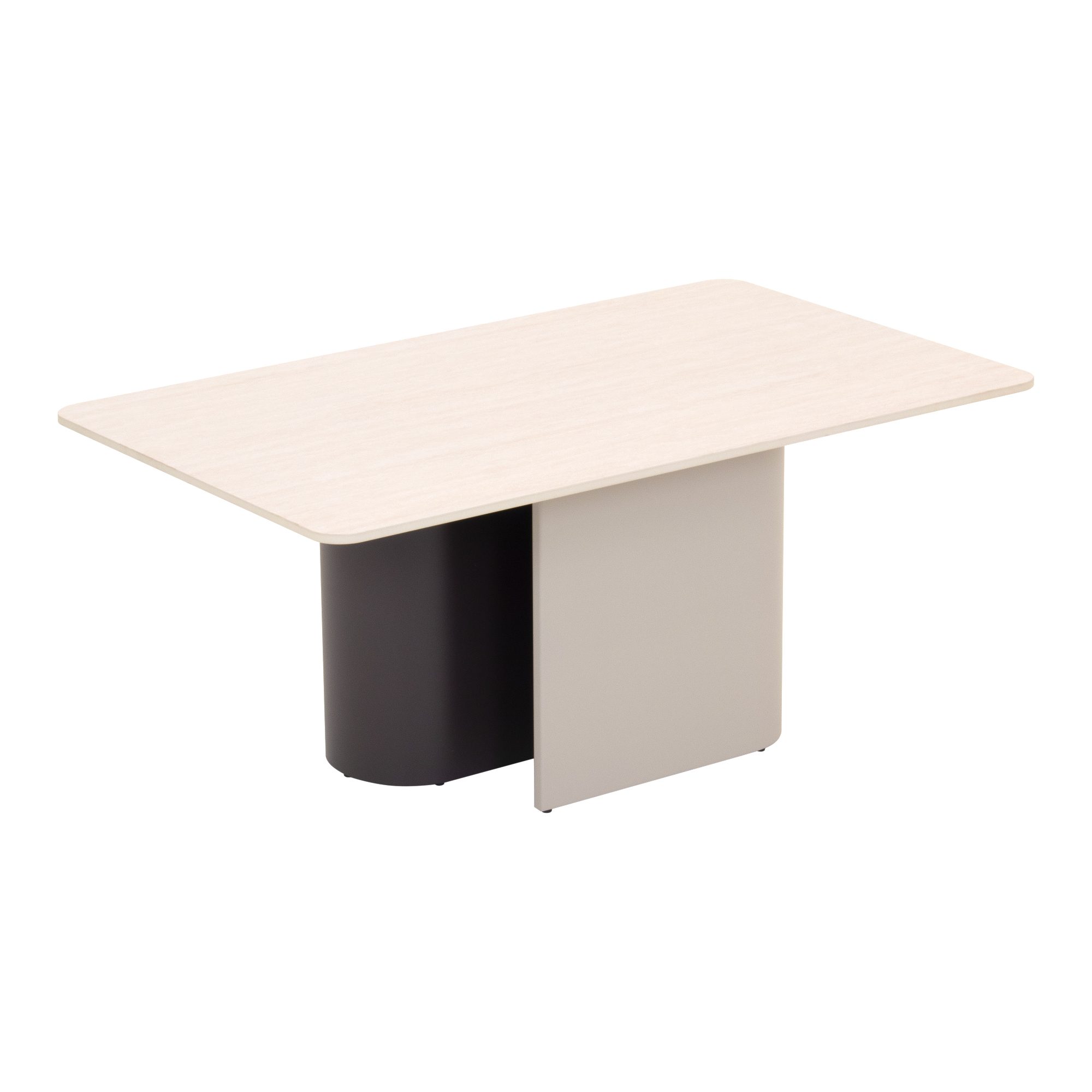 Quarles – Moderner Couchtisch mit Keramikplatte in heller Steinoptik
