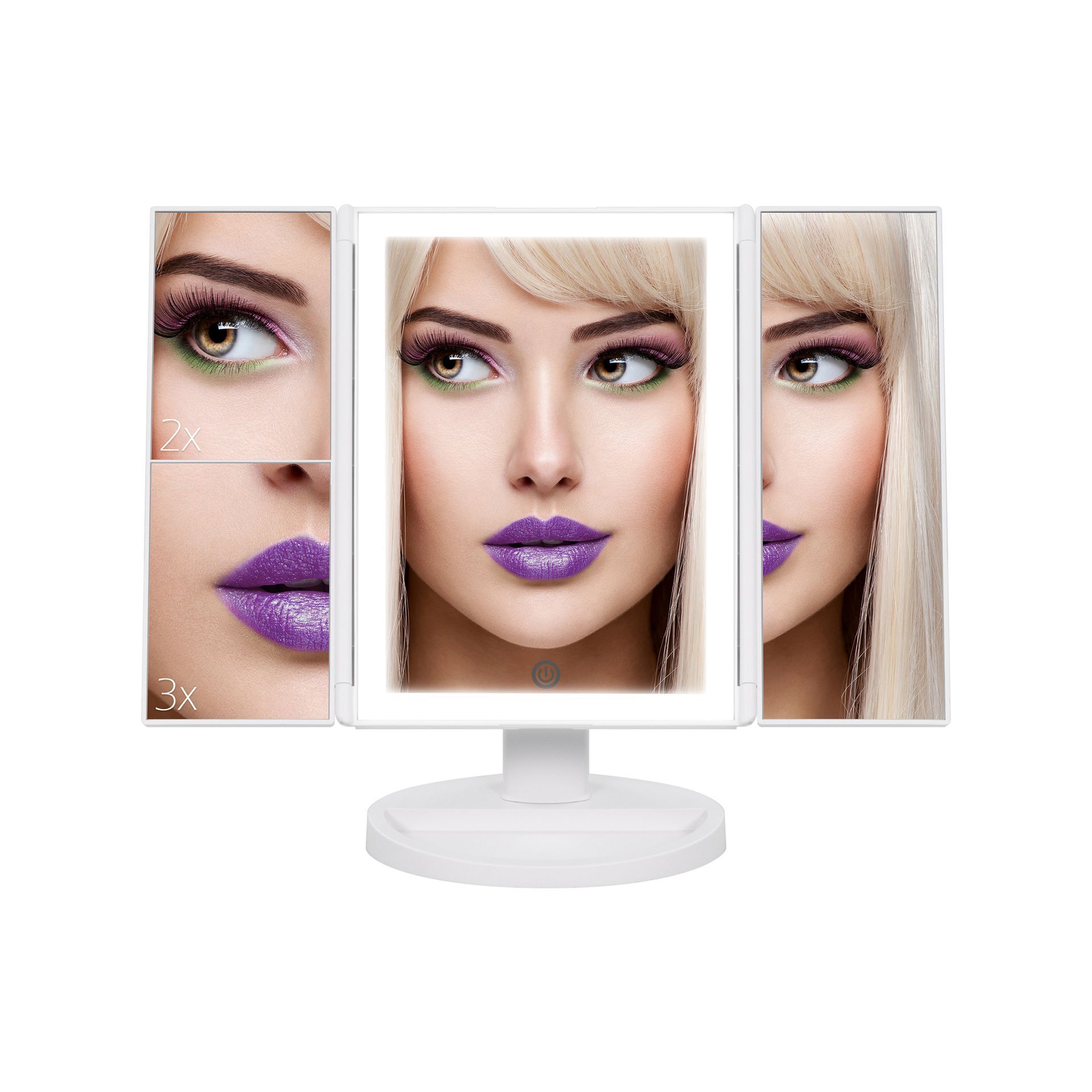 Schminkspiegel mit Vergrößerung MakeUp STRIPE mit dimmbarer LED Lichtleiste