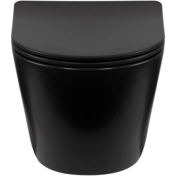 Toilette Hänge WC Spülrandlos inkl. WC Sitz mit Absenkautomatik SOFTCLOSE + abnehmbar Franco Schwarz MATT Toilette Hänge WC Spülrandlos inkl. WC Sitz mit Absenkautomatik SOFTCLOSE + abnehmbar Franco Schwarz MATT