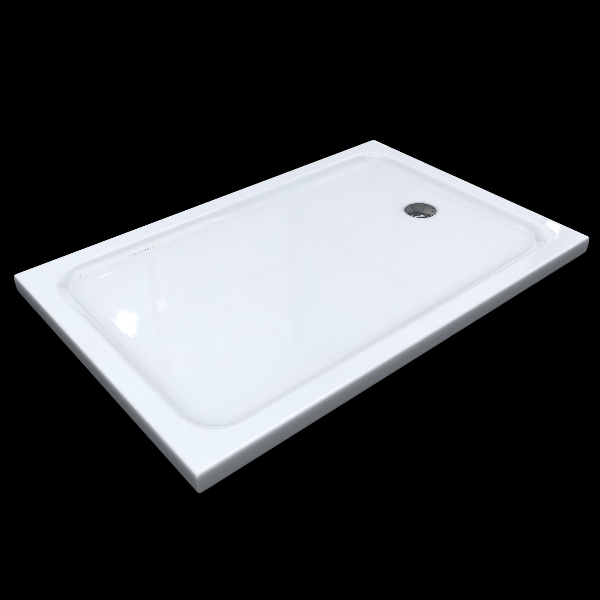 Duschwanne Shimmer in Weiß aus Sanitäracryl inkl. Ablaufgarnitur - 70x150 cm