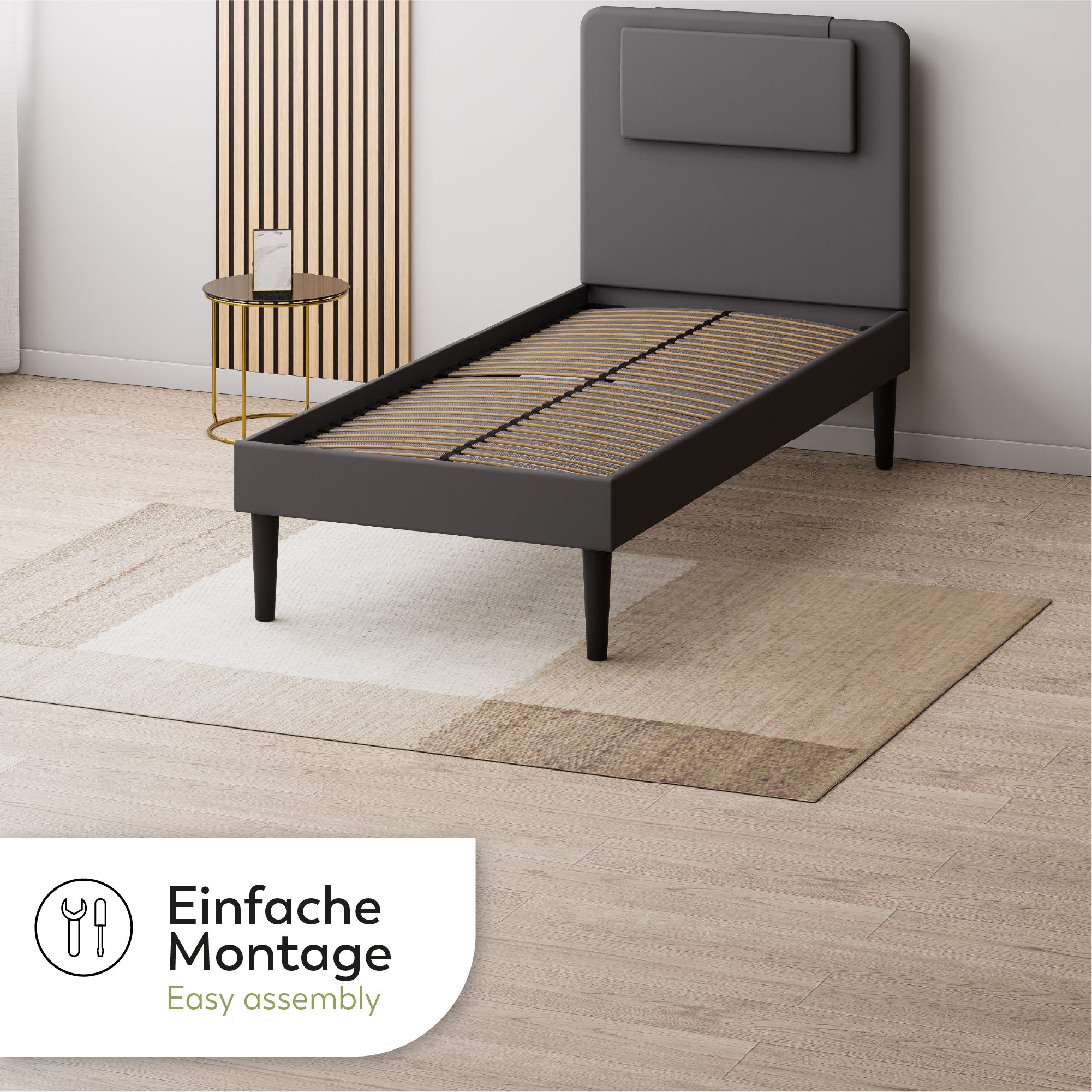 Slatted Frame ORTHO with Sturdy Metal Frame - Suitable for All Mattresses
