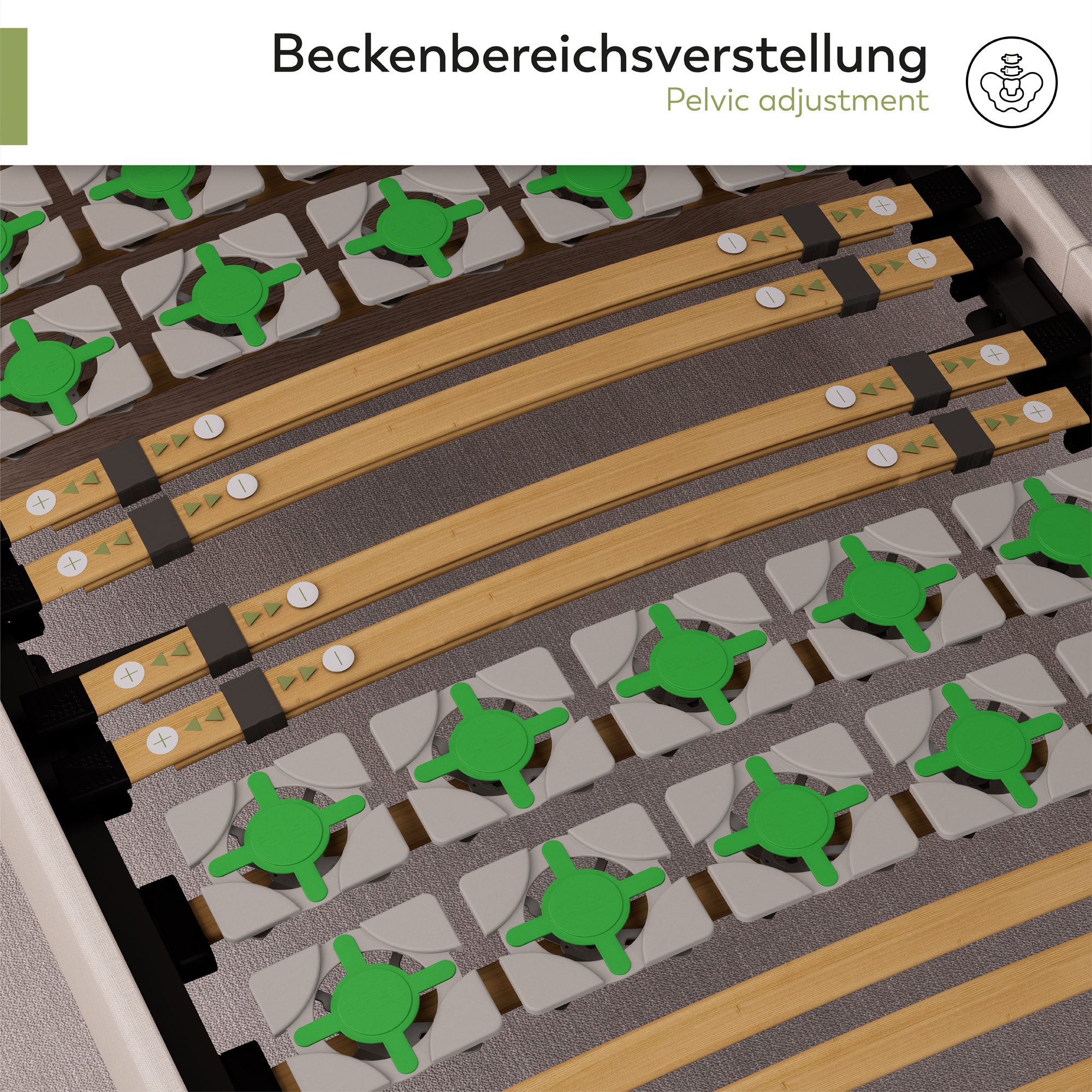 Tellerlattenrost HARRY mit stabiler Metallrahmen - ergonomisch und verstellbar