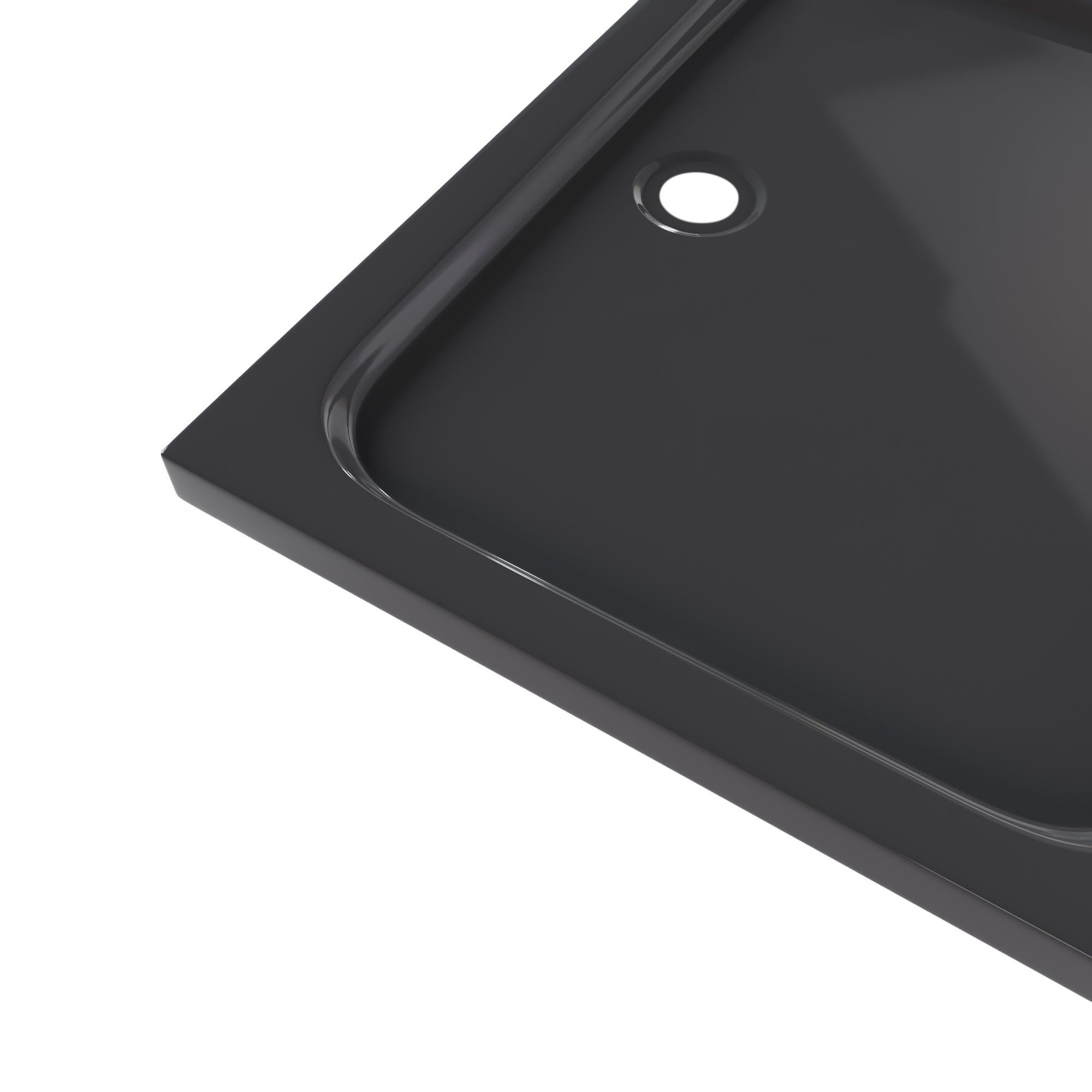 Duschwanne Shimmer aus Sanitäracryl inkl. Ablaufgarnitur - Schwarz