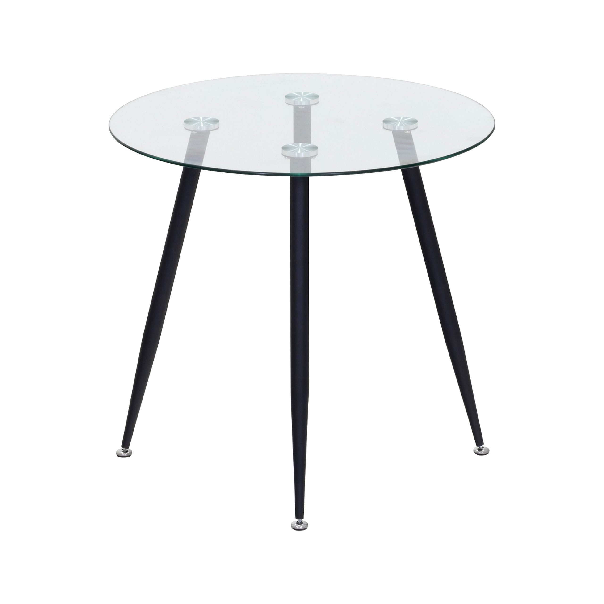 CORIN – Esszimmer-Tisch | Tischplatte: Transparentes Glas | Beine: Schwarz