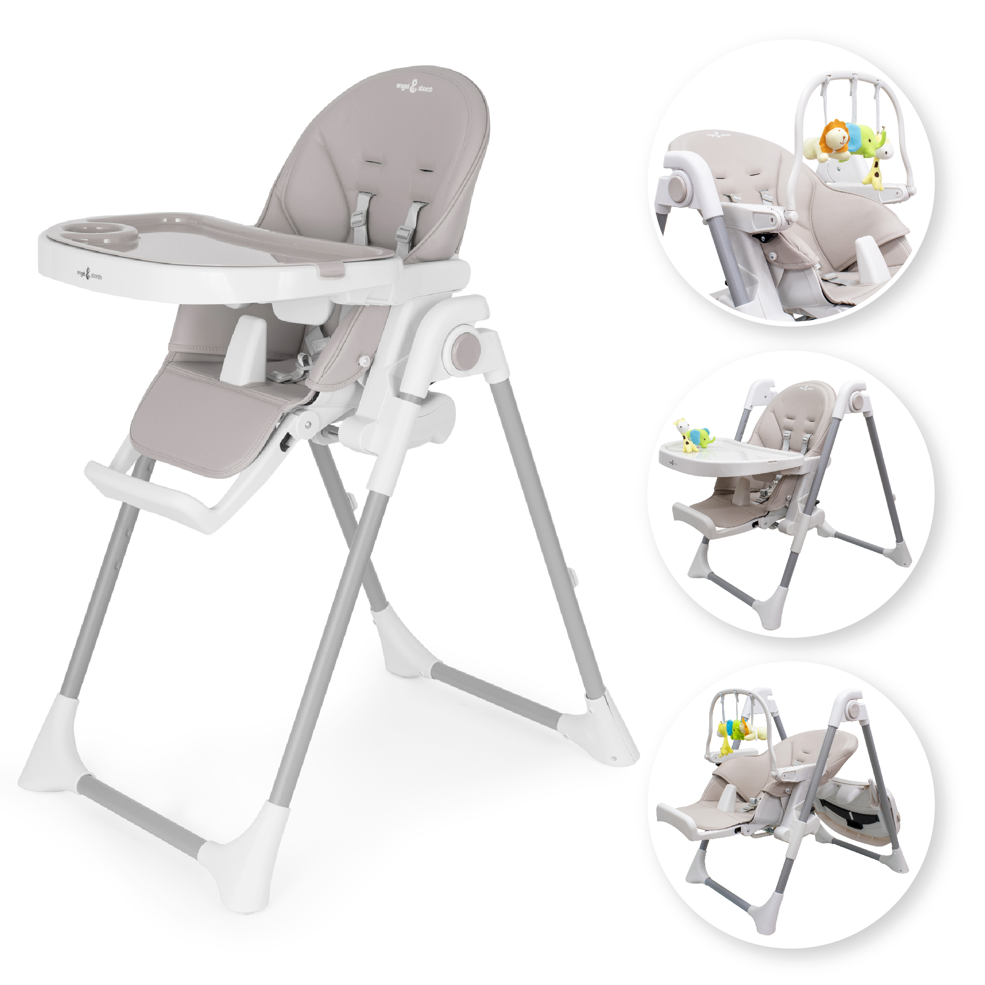 00Artboard 11 Child High Chair TANELI - Adjustable Baby Chair, Foldable with Play Arch