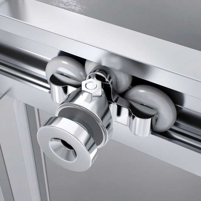 Duschtür Nischentür Kaylee DD mit Schiebetür aus 6mm ESG Klarglas 200x 195 cm-195 cm