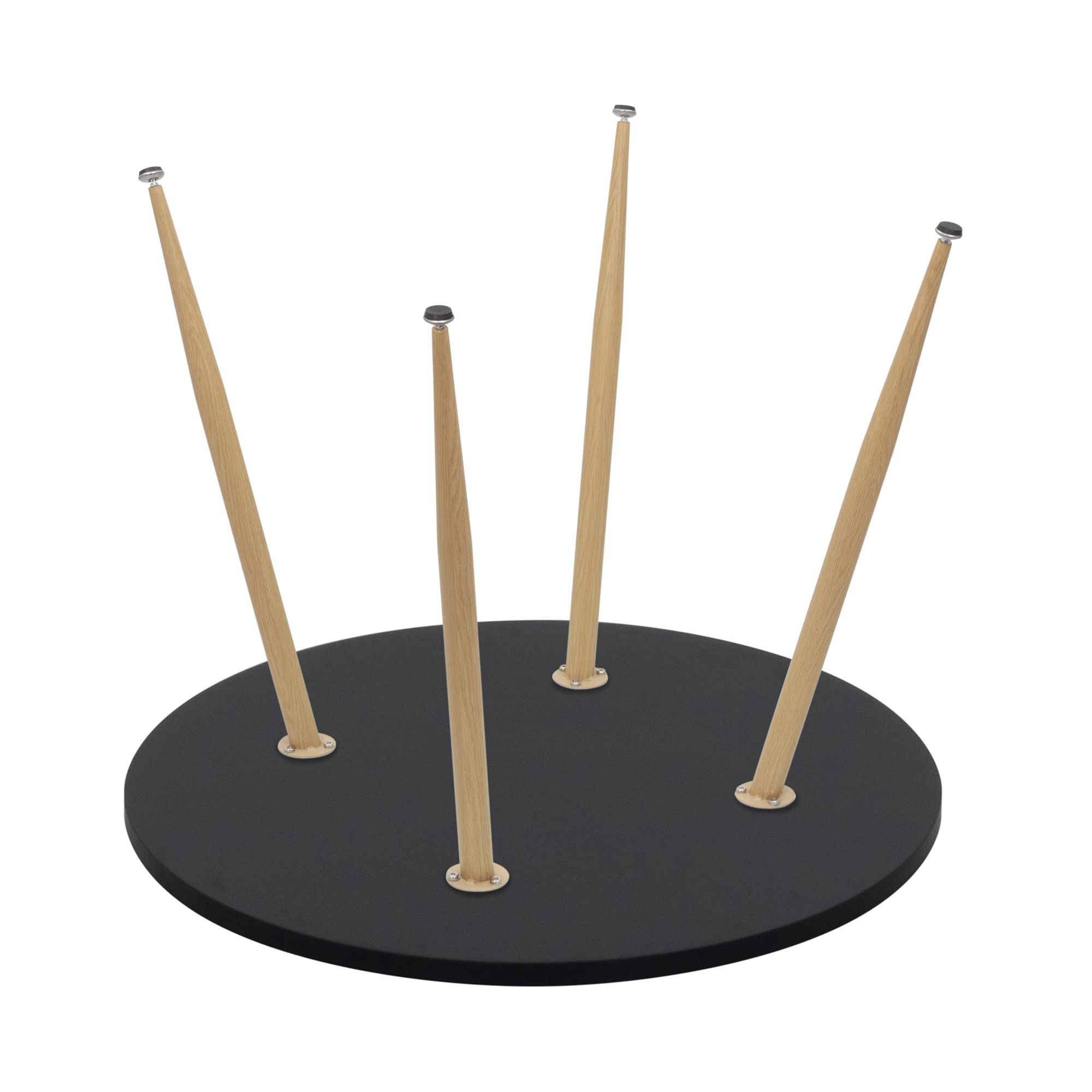 Esszimmer-Tisch CORIN | Tischplatte: Holz in Schwarz | Beine: Holz 90 cm