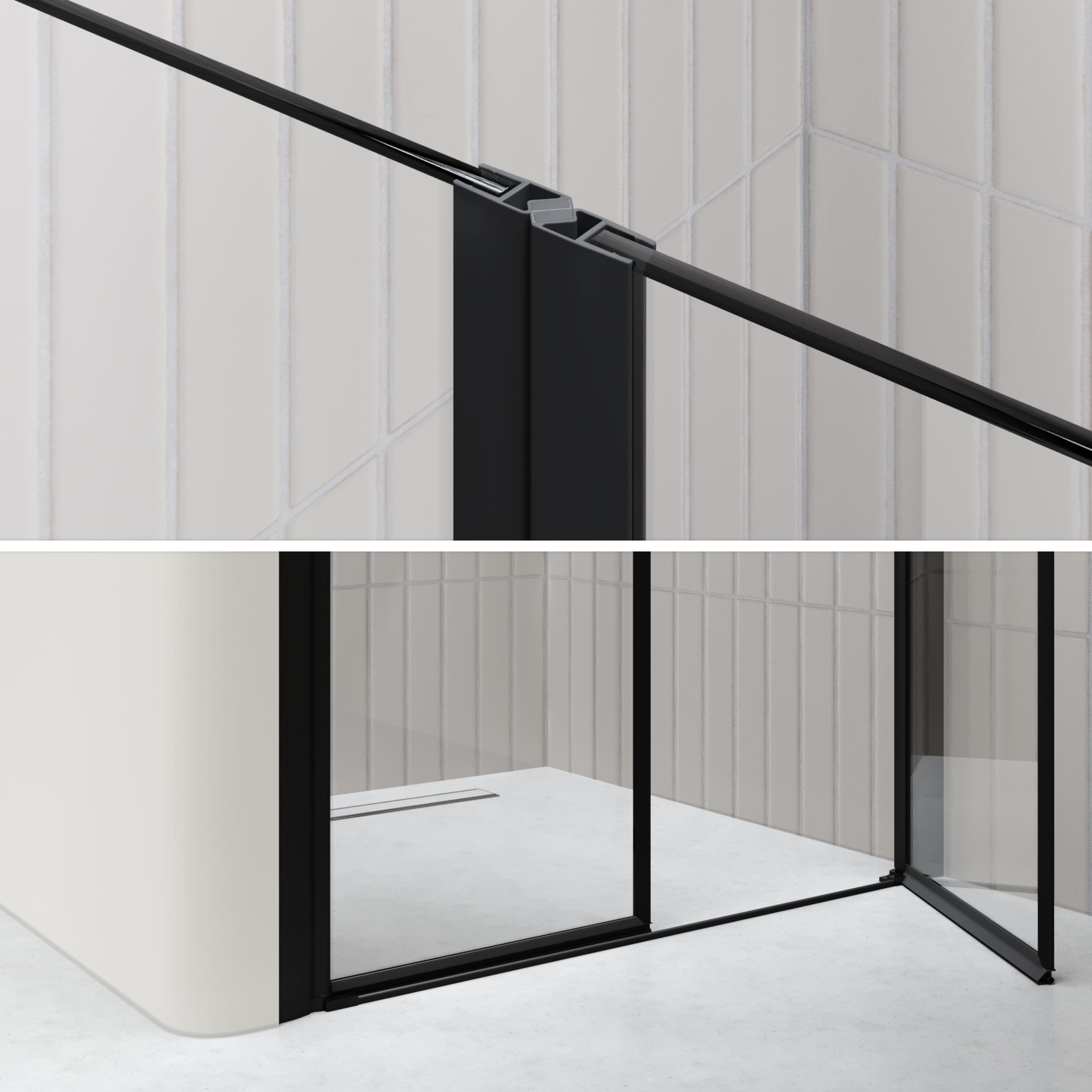 Duschtür Lima BLACK mit Pendeltüren 68-140 cm aus ESG Sicherheitsglas Duschtür Lima BLACK mit Pendeltüren 68-140 cm aus ESG Sicherheitsglas