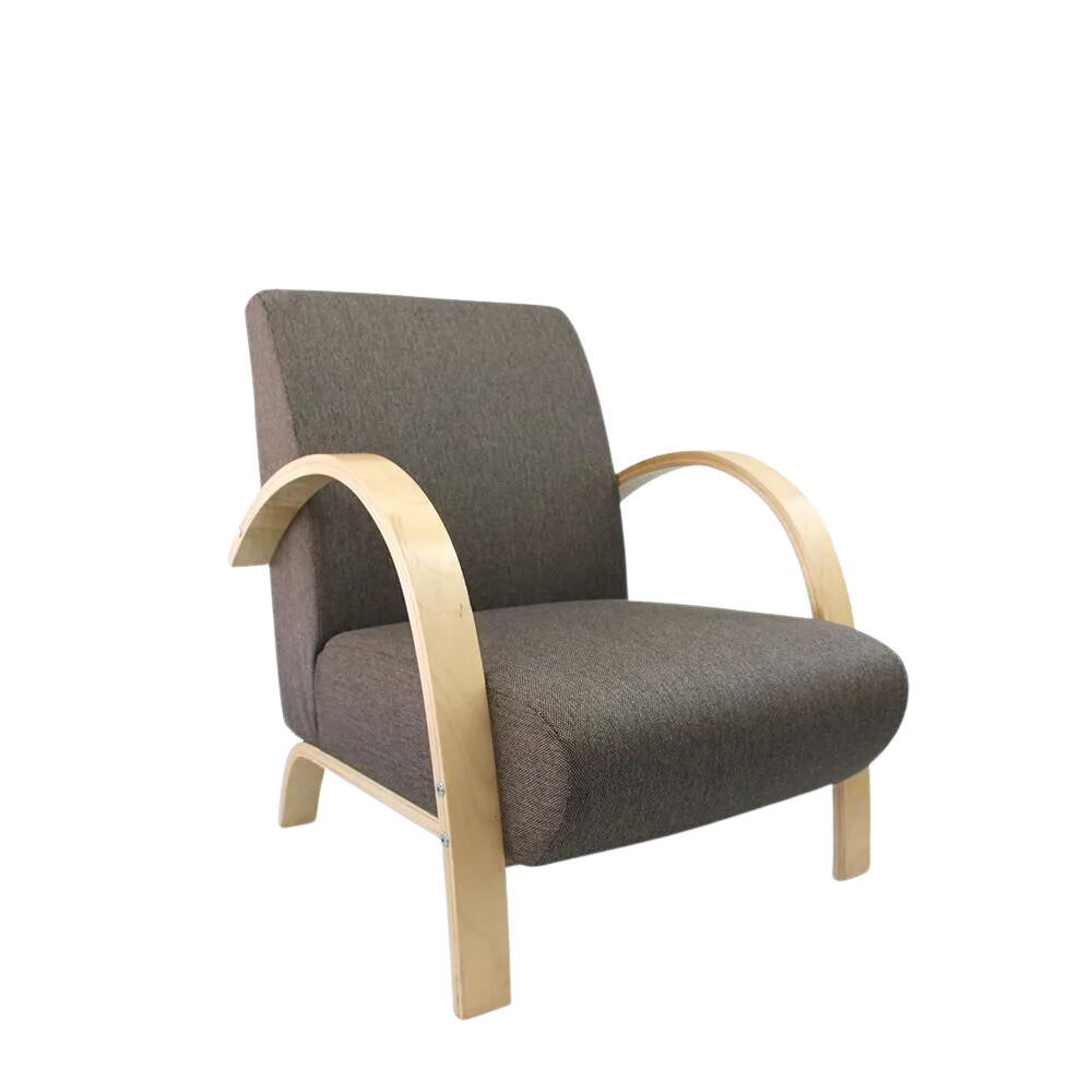 Polstersessel Lounge Sessel mit hochwertigem gepolsterten Stoffbezug - Grau Polstersessel Lounge Sessel mit hochwertigem gepolsterten Stoffbezug - Grau