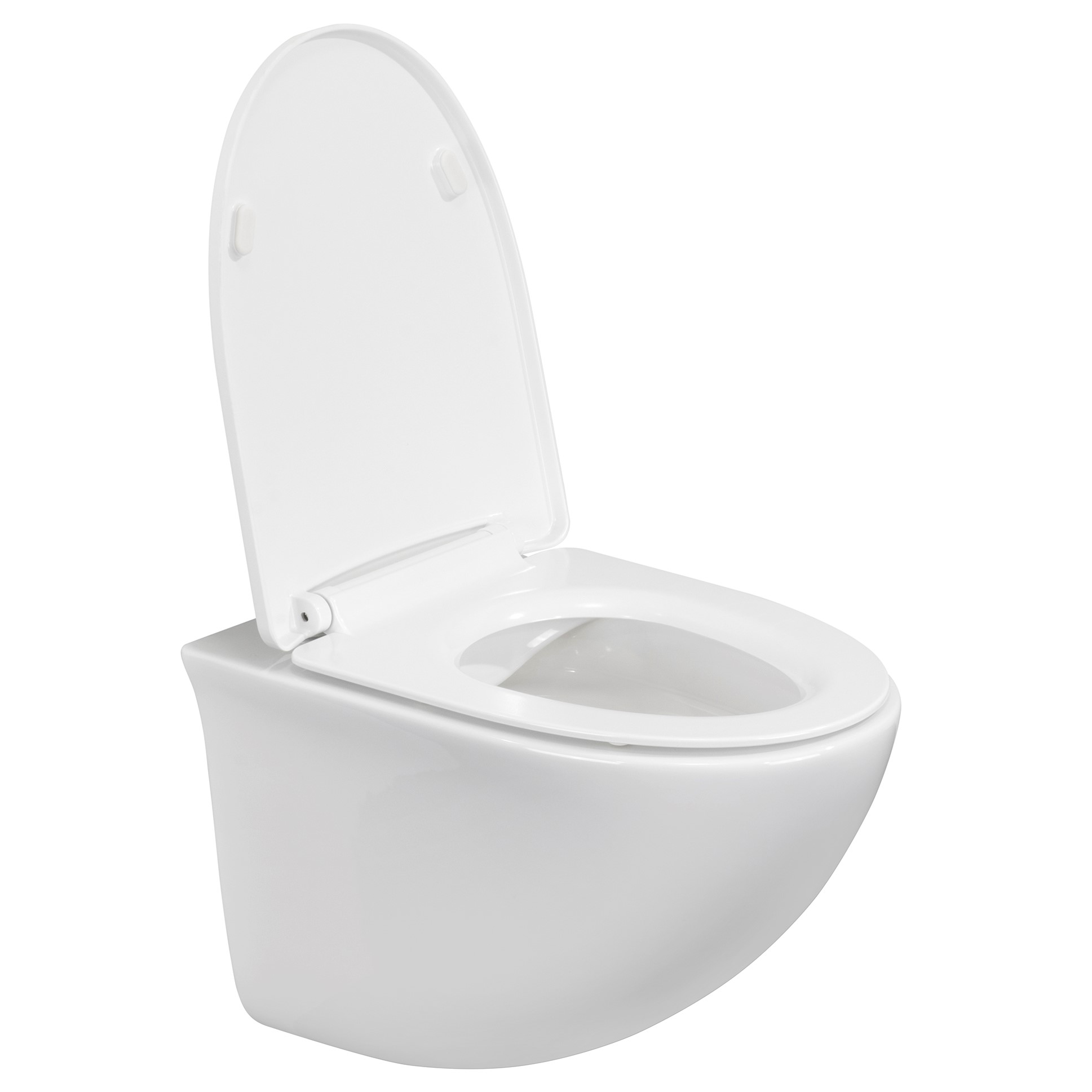 Toilette Hänge WC Spülrandlos inkl. WC Sitz mit Softclose Absenkautomatik + abnehmbar Dora