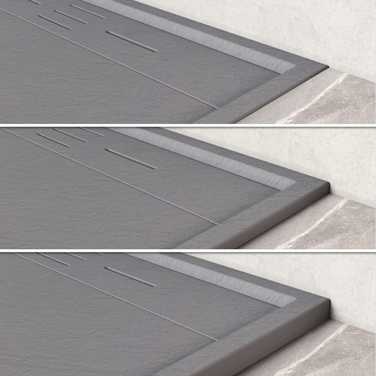 SMC Duschwanne Hiemal in Schieferoptik inkl. Ablaufgarnitur Grau SMC Duschwanne Hiemal in Schieferoptik inkl. Ablaufgarnitur Grau 90x100 cm