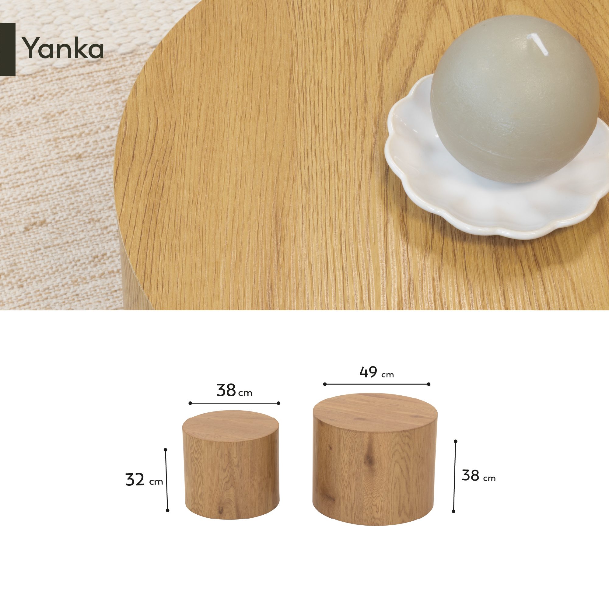 Set aus 2 Couchtischen/Wohnzimmertischen YANKA