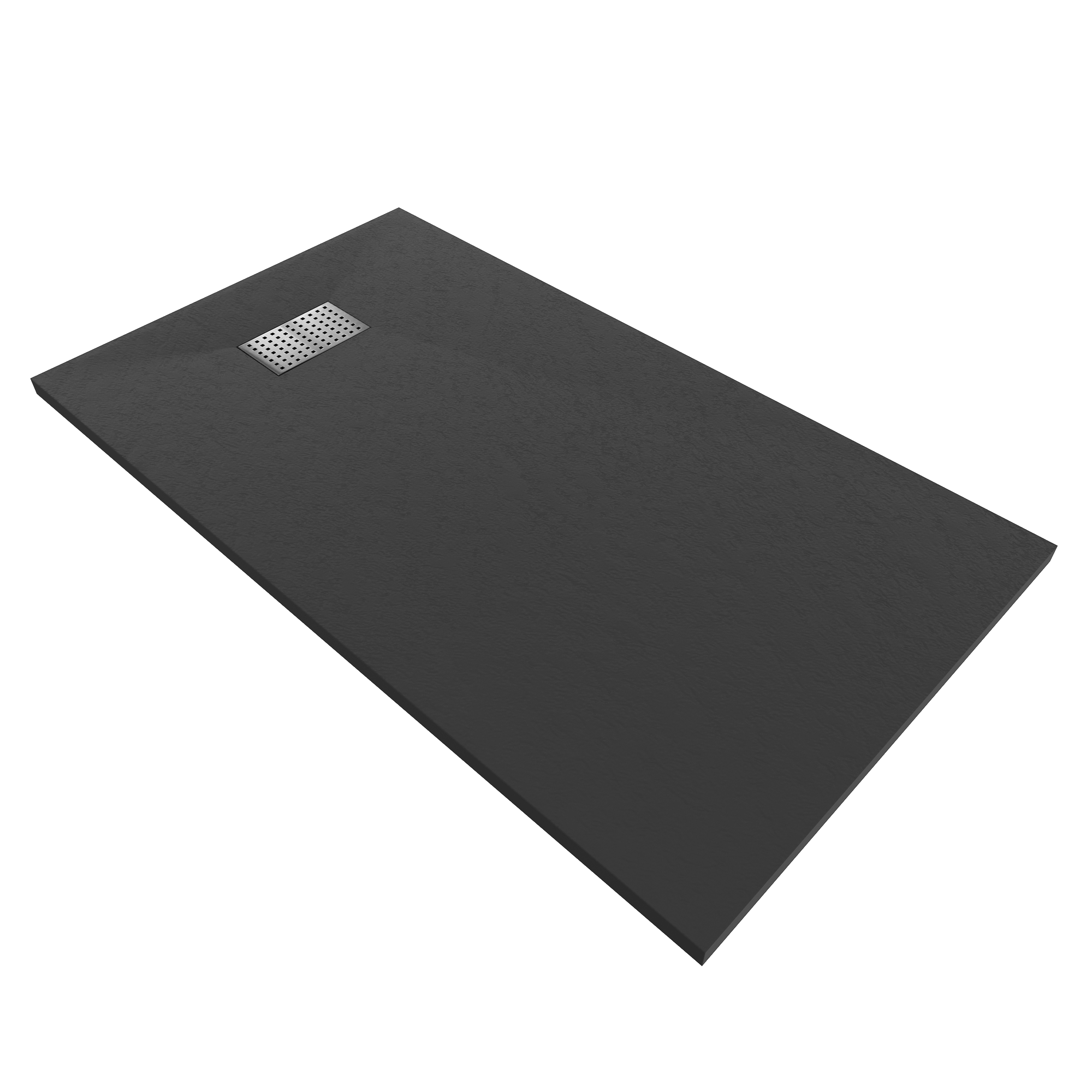 Tray – SMC Shower Boreal in Stone Look with Drain Assembly - Grey