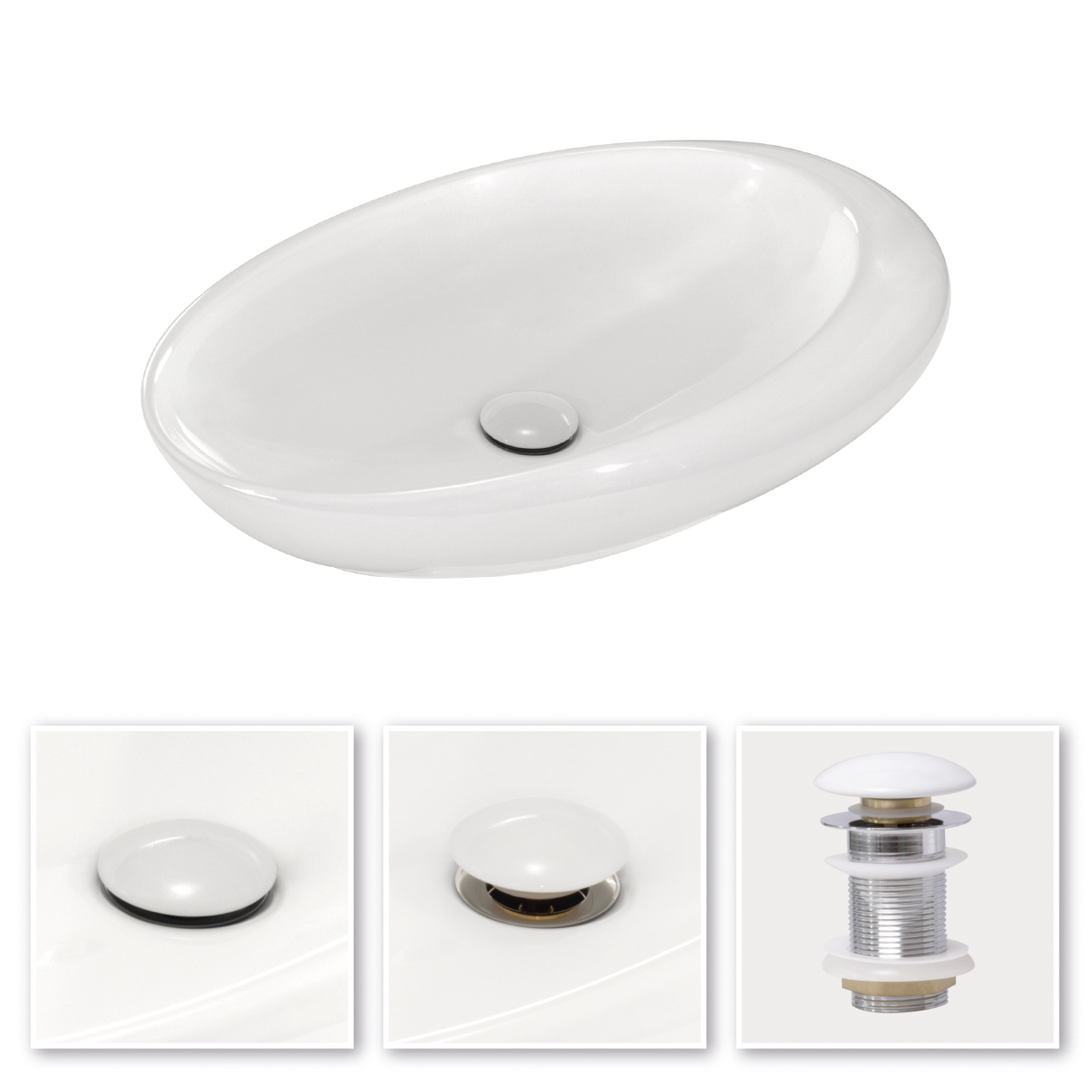 Design Keramik Waschbecken Aso in Weiß