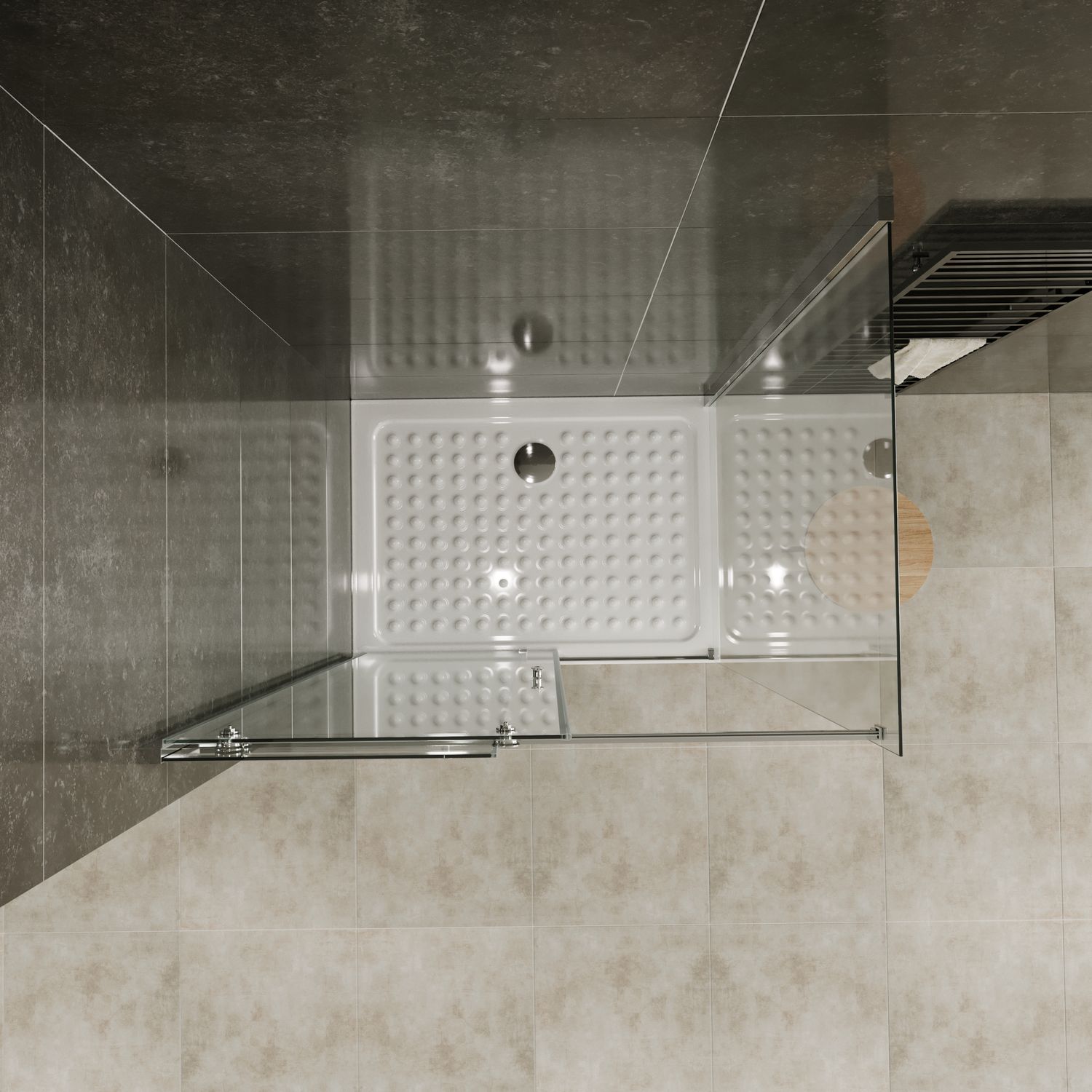 Fronteinstieg Viola mit Schiebetür aus 8 mm ESG Sicherheitsglas