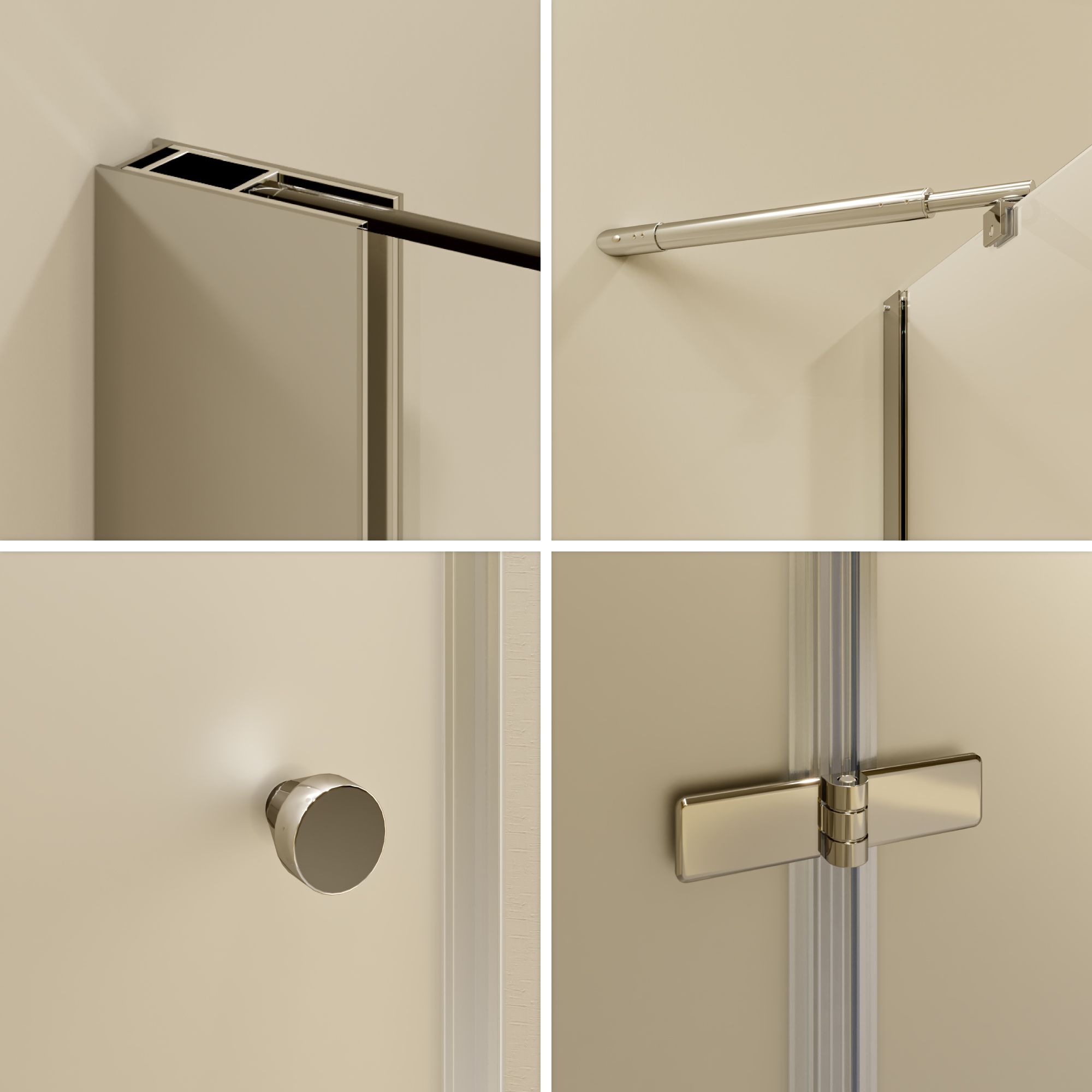 Corner Entry Alice with Folding Doors made of Partially Frosted ESG Safety Glass Corner Entry Alice with Folding Doors made of Partially Frosted ESG Safety Glass