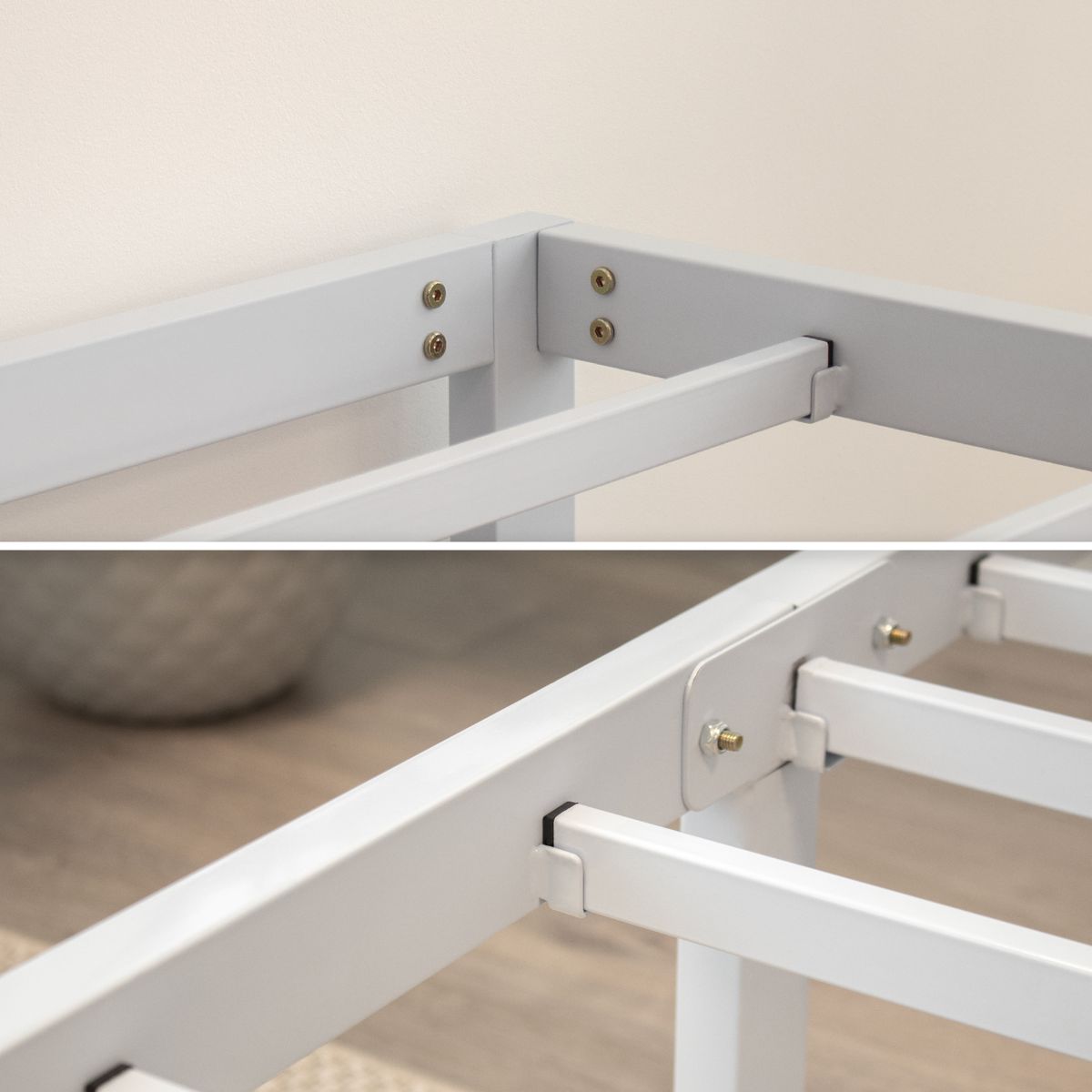 Metal – Guest Bed Bed Frame Sappho White with Storage Solutions