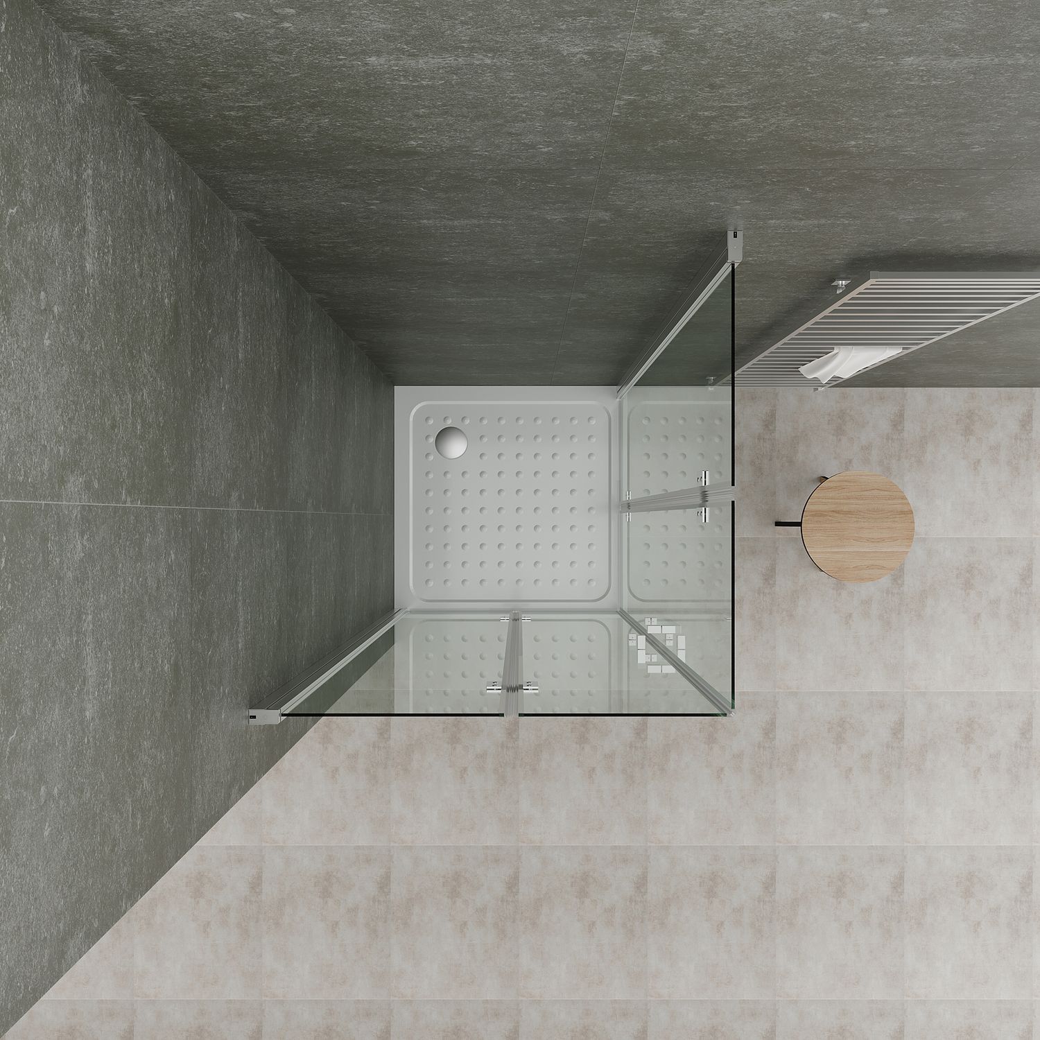 Eckeinstieg Belle mit Falttüren aus 6mm ESG Sicherheitsglas Eckeinstieg Belle mit Falttüren aus 6mm ESG Sicherheitsglas