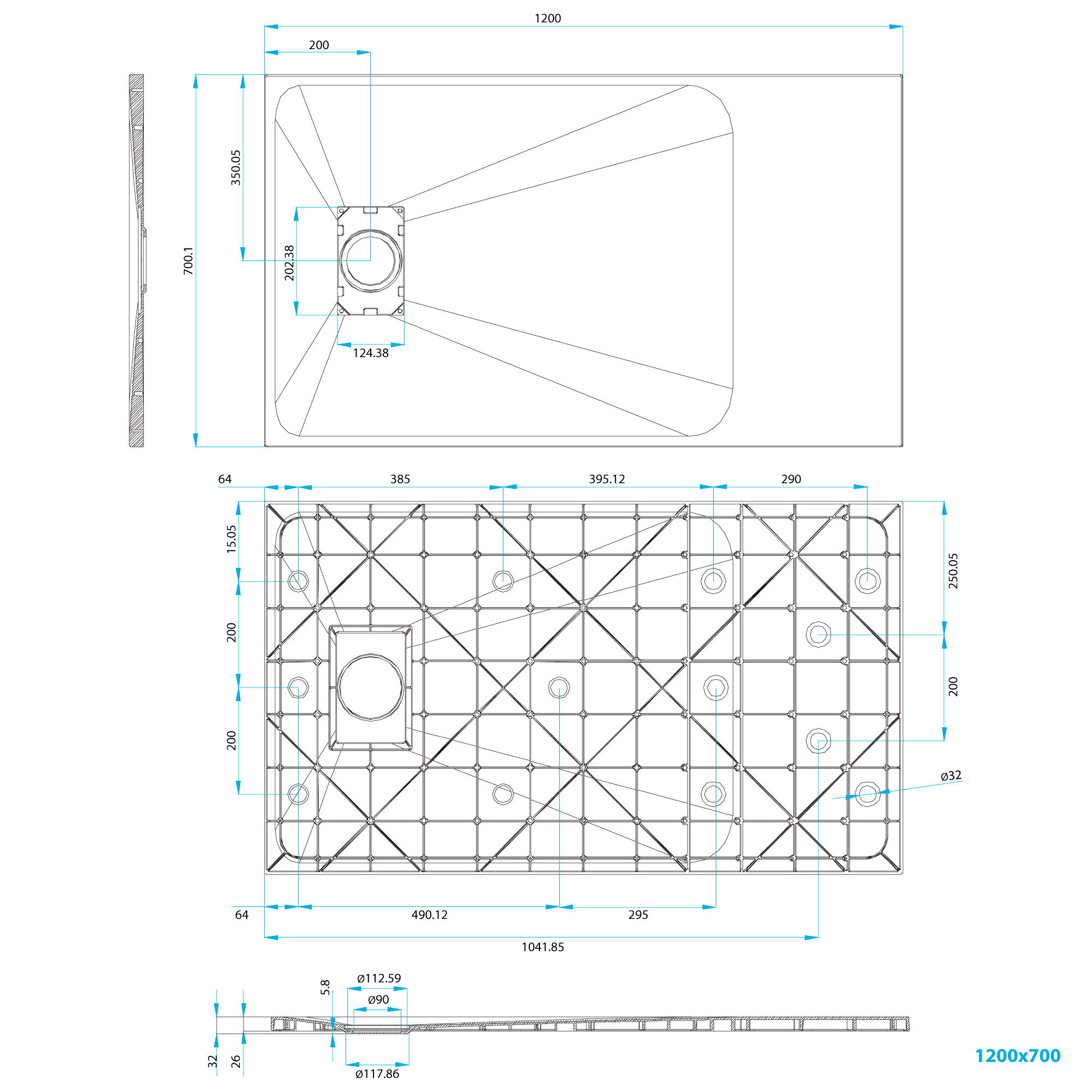SMC Duschwanne Boreal in Stein-Optik inkl. Ablaufgarnitur - Weiß 70x120 cm SMC Duschwanne Boreal in Stein-Optik inkl. Ablaufgarnitur - Schwarz 70x120 cm