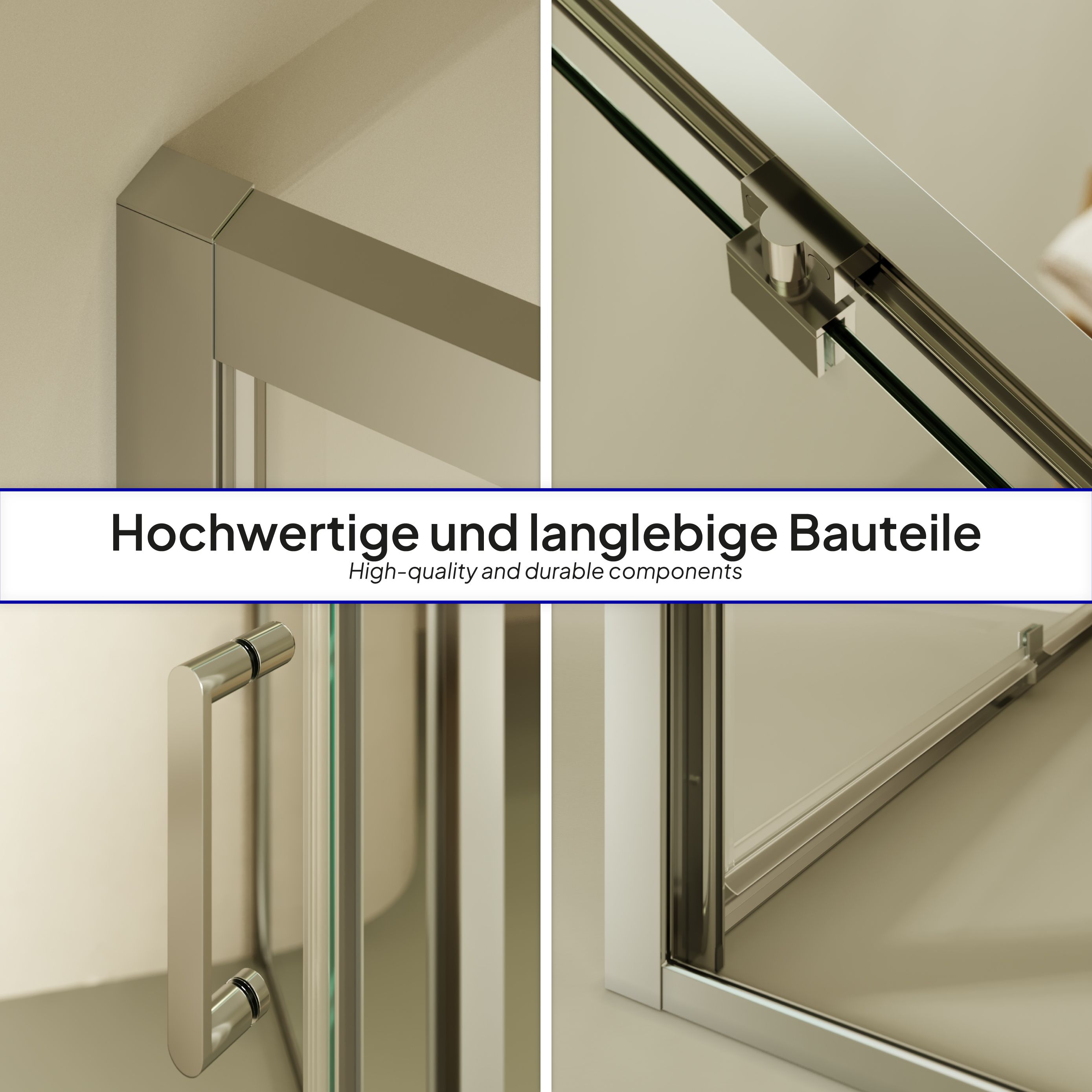 Front-entry Isadora with folding door made of ESG safety glass Front-entry Isadora with folding door made of ESG safety glass