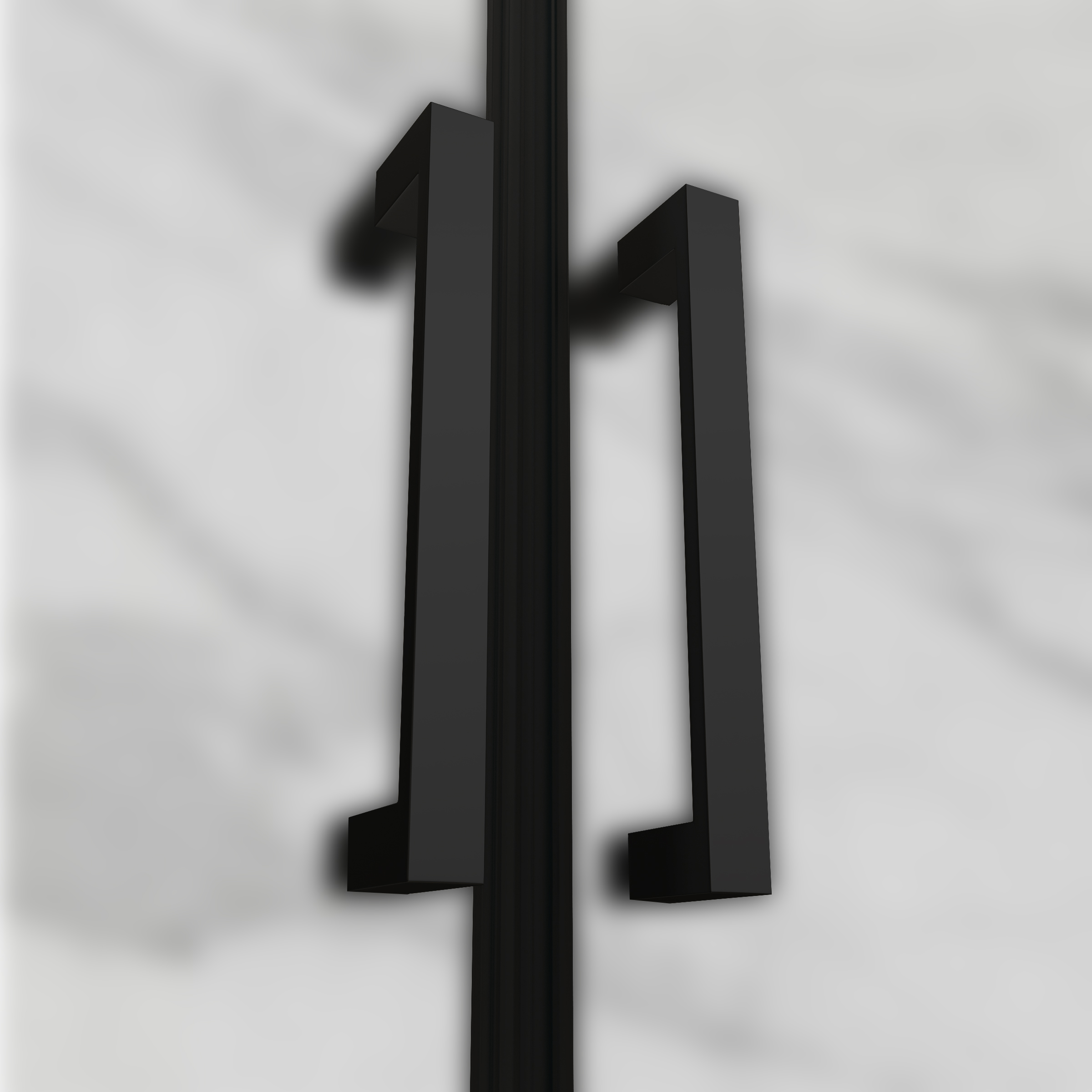 Duschtür Lara BLACK mit Pendeltüren und Edelstahlgriffe 68-140 cm aus satiniertem ESG Sicherheitsglas