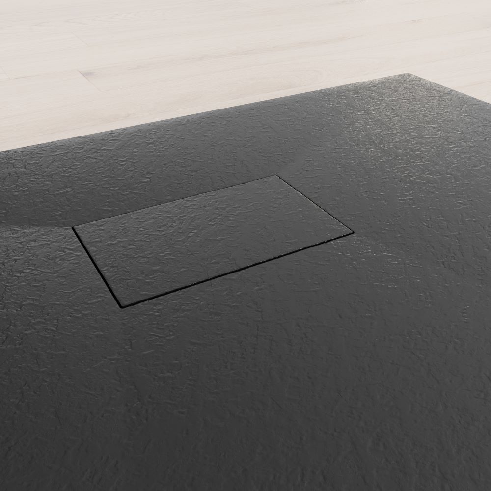 SMC Duschwanne Boreal in Stein-Optik inkl. Ablaufgarnitur - Schwarz 80x140 cm SMC Duschwanne Boreal in Stein-Optik inkl. Ablaufgarnitur - Schwarz 70x140 cm