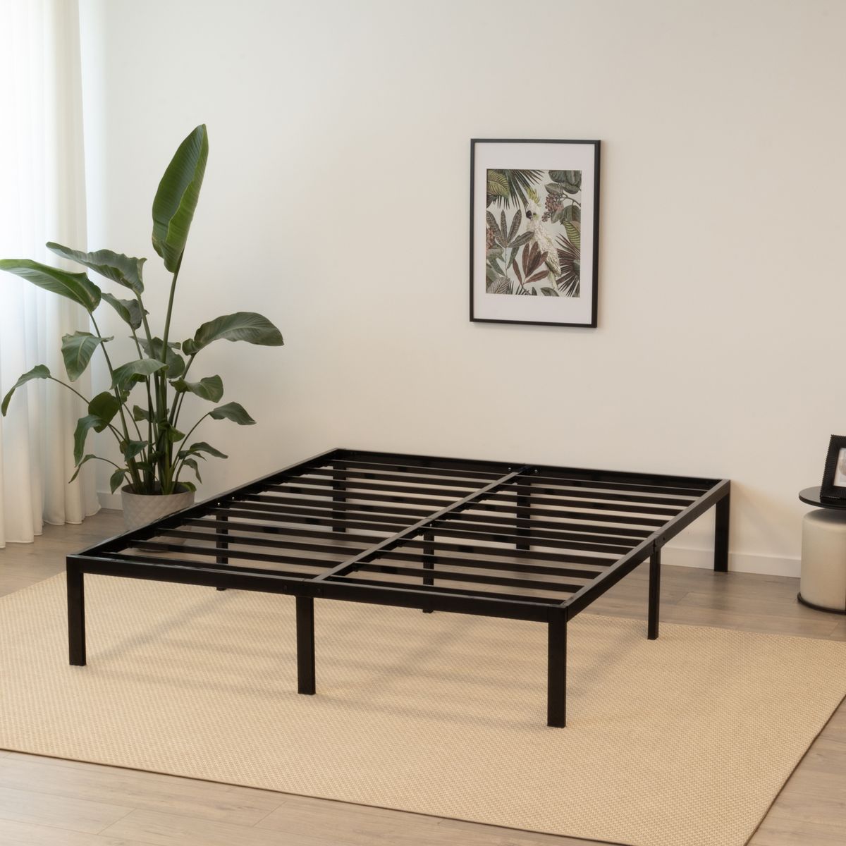 SapphoBlackDouble2.jpg Gästebett Metallbett Bettgestell Sappho Black mit Stauraum