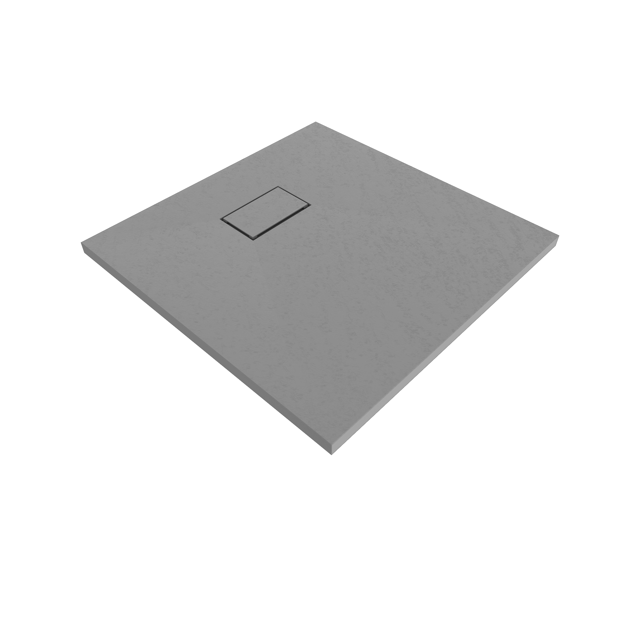 SMC Shower Tray Boreal in Stone Look with Drain Assembly - Grey SMC Shower Tray Boreal in Stone Look with Drain Assembly - Grey