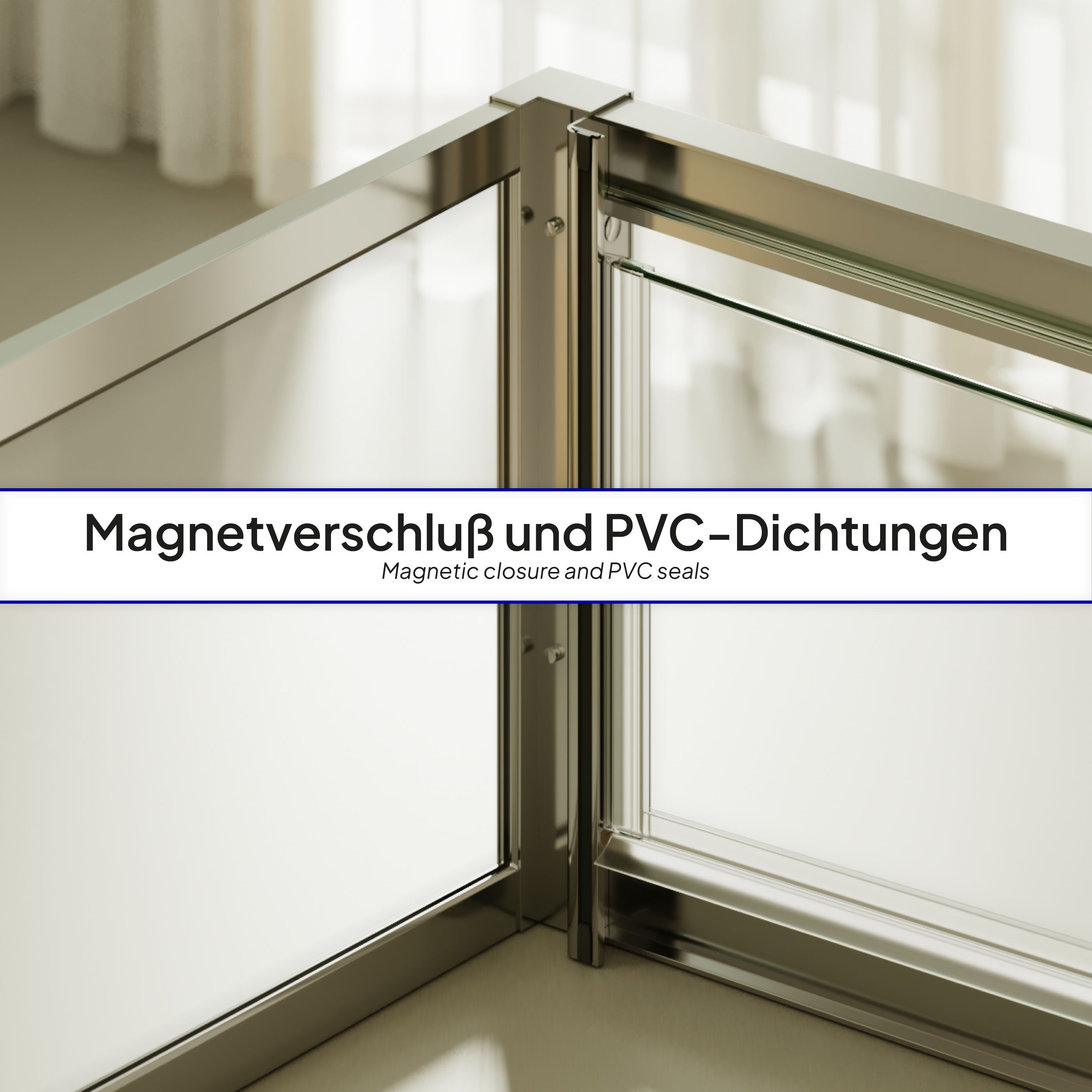 Isadora – Front-entry with folding door made of ESG safety glass