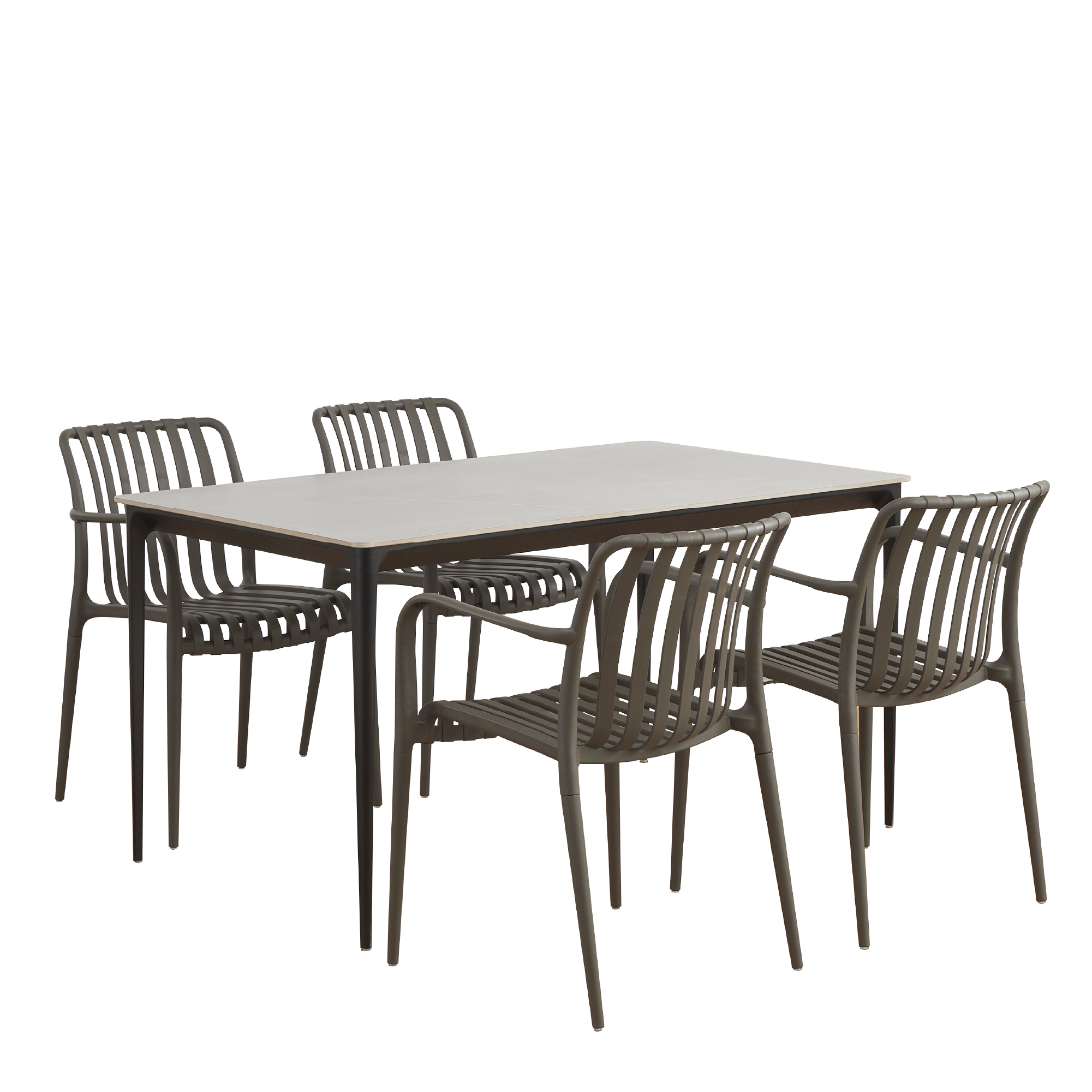 Set Ruth + Wendy | Essgruppe mit Tisch und Stühlen für Innen- und Außenbereiche
