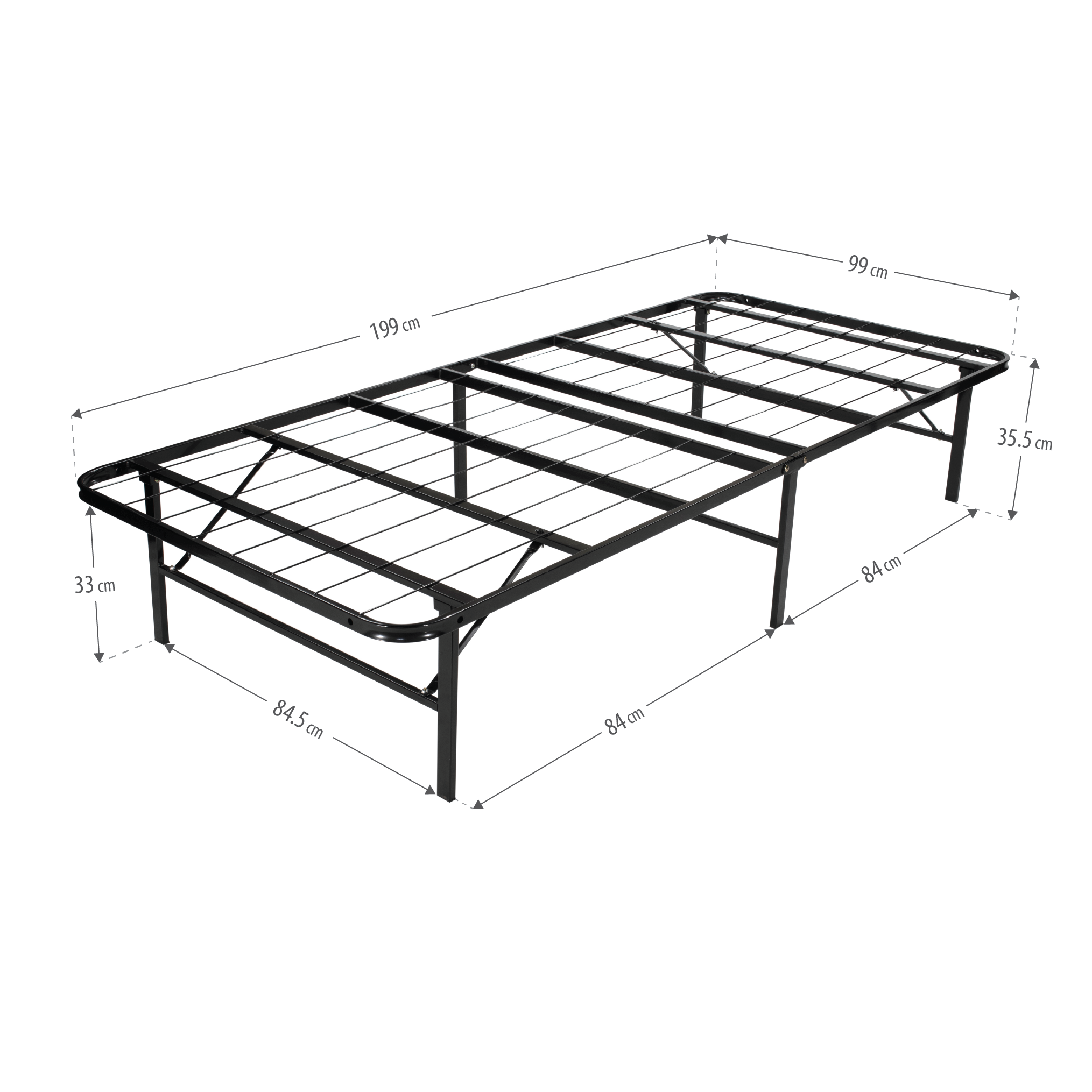 Letto - 100x200 cm Gästebett aus stabilem Metall Letto