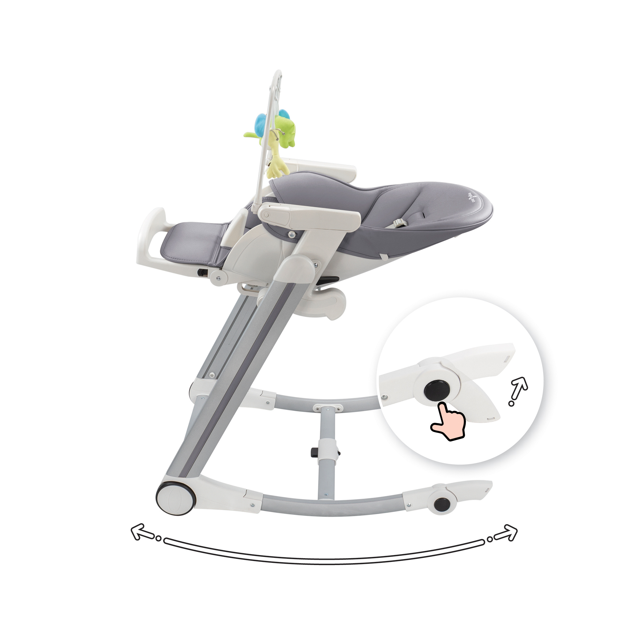 detailArtboard 11 Kinderhochstuhl ADELLE Verstellbar und Klappbar inkl. Spielebogen