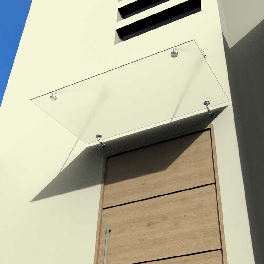 Glasvordach Edelstahl Türvordach Glas Halterung Haustür Satiniert VSG - diverse Größen Glasvordach Edelstahl Türvordach Glas Halterung Haustür Satiniert VSG - diverse Größen