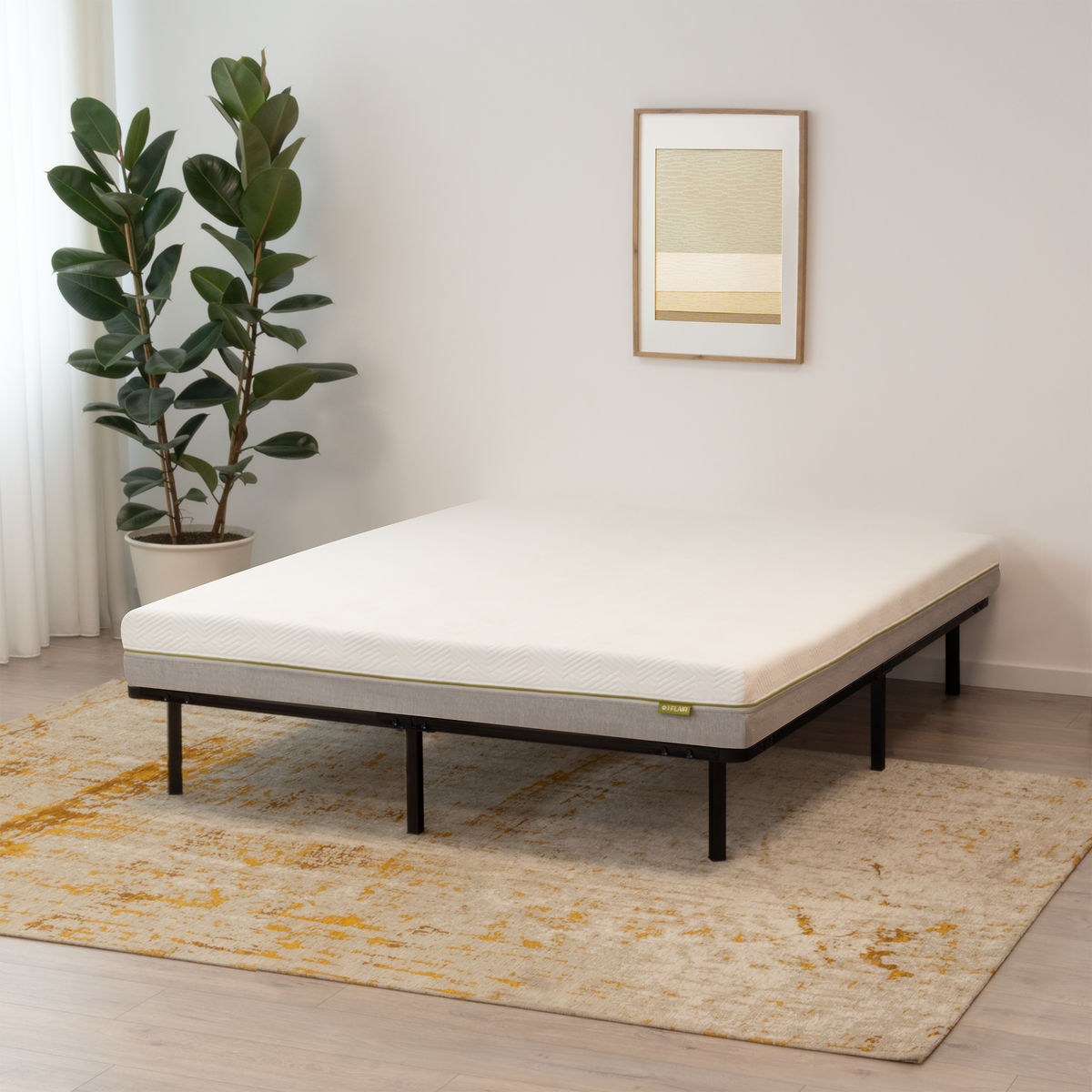 Metallbett Namara Black 140x190cm Metal – Guest Bed Bed Namara Black with Storage