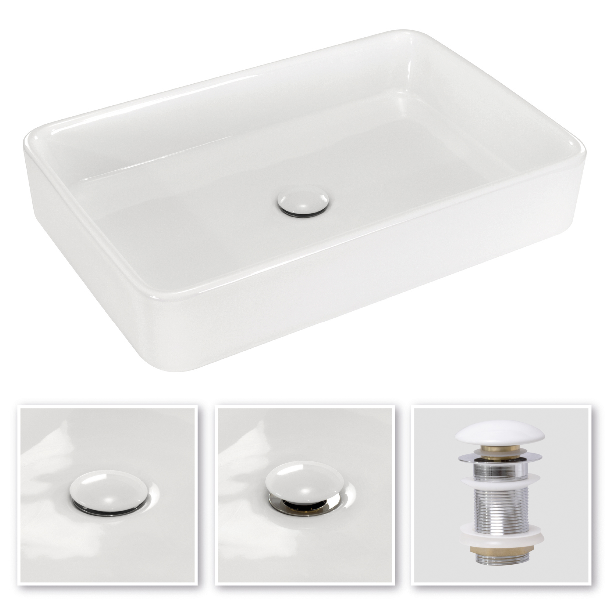 Design Keramik Waschbecken Lamone in Weiß Design Keramik Waschbecken Lamone in Weiß