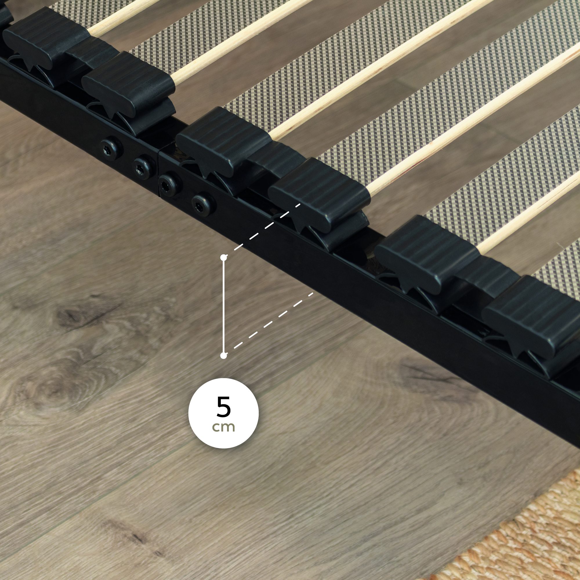 Slatted Frame ORTHO with Sturdy Metal Frame - Suitable for All Mattresses