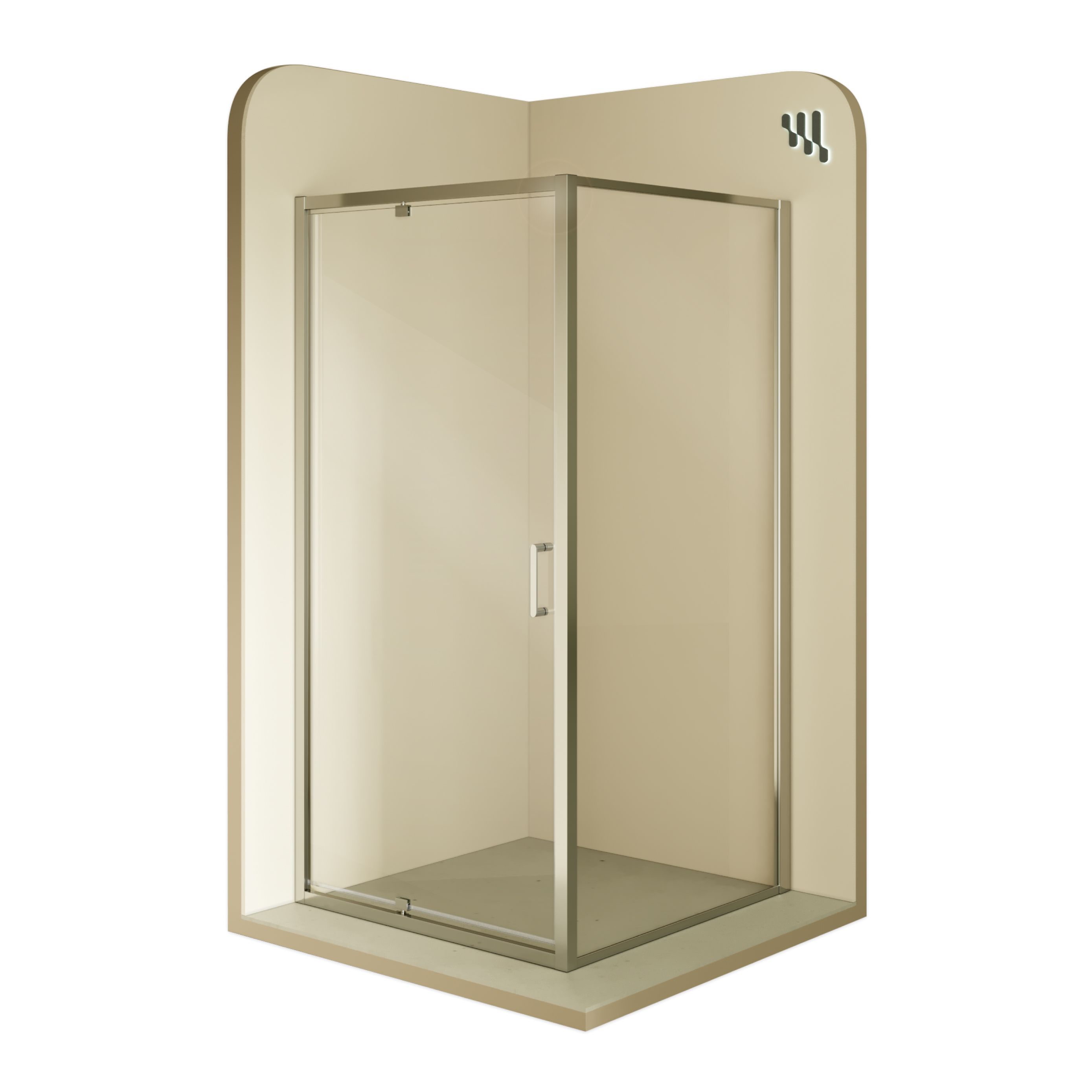 Front-entry Isadora with folding door made of ESG safety glass Isadora – Fronteinstieg mit Klapptür aus ESG Sicherheitsglas
