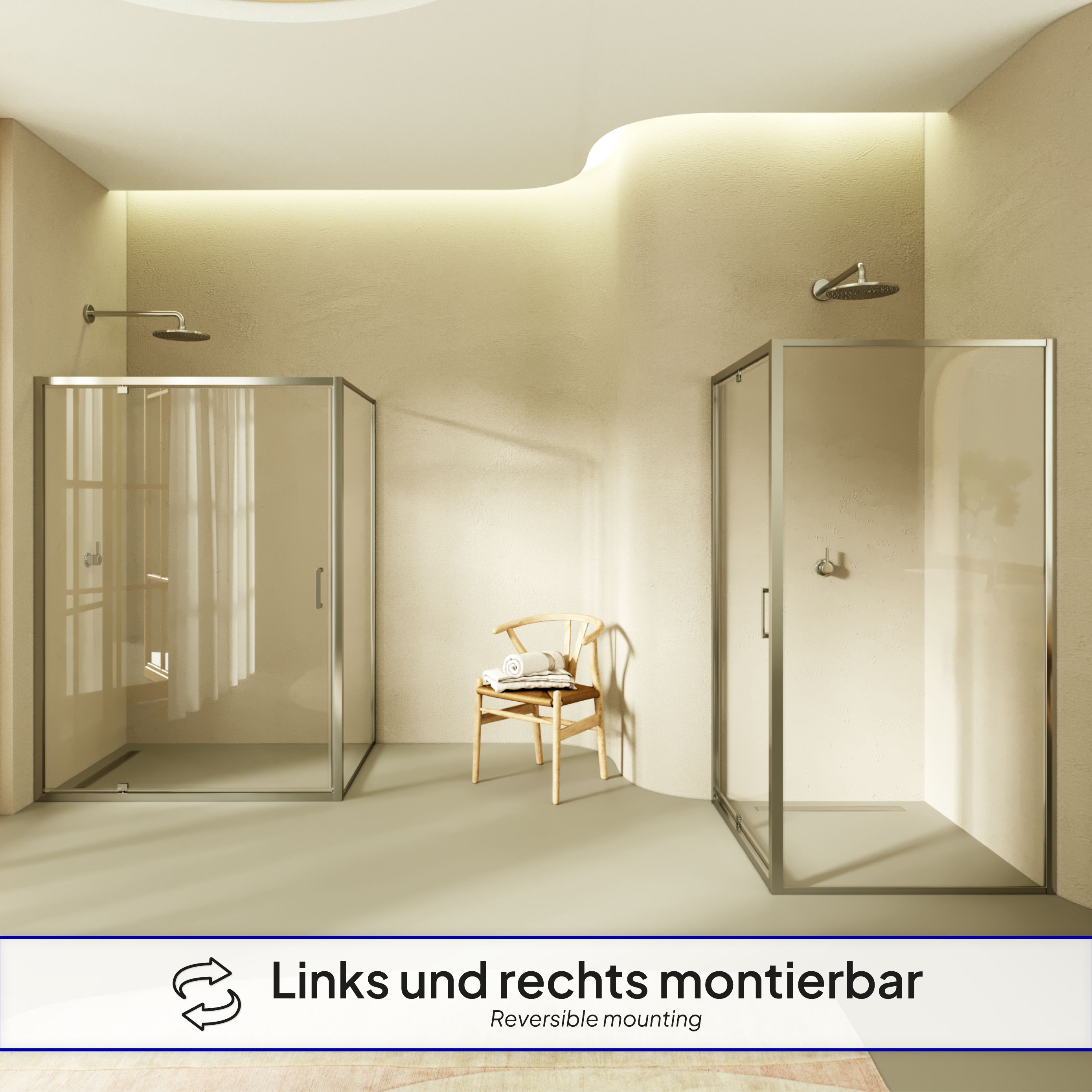 Isadora – Front-entry with folding door made of ESG safety glass