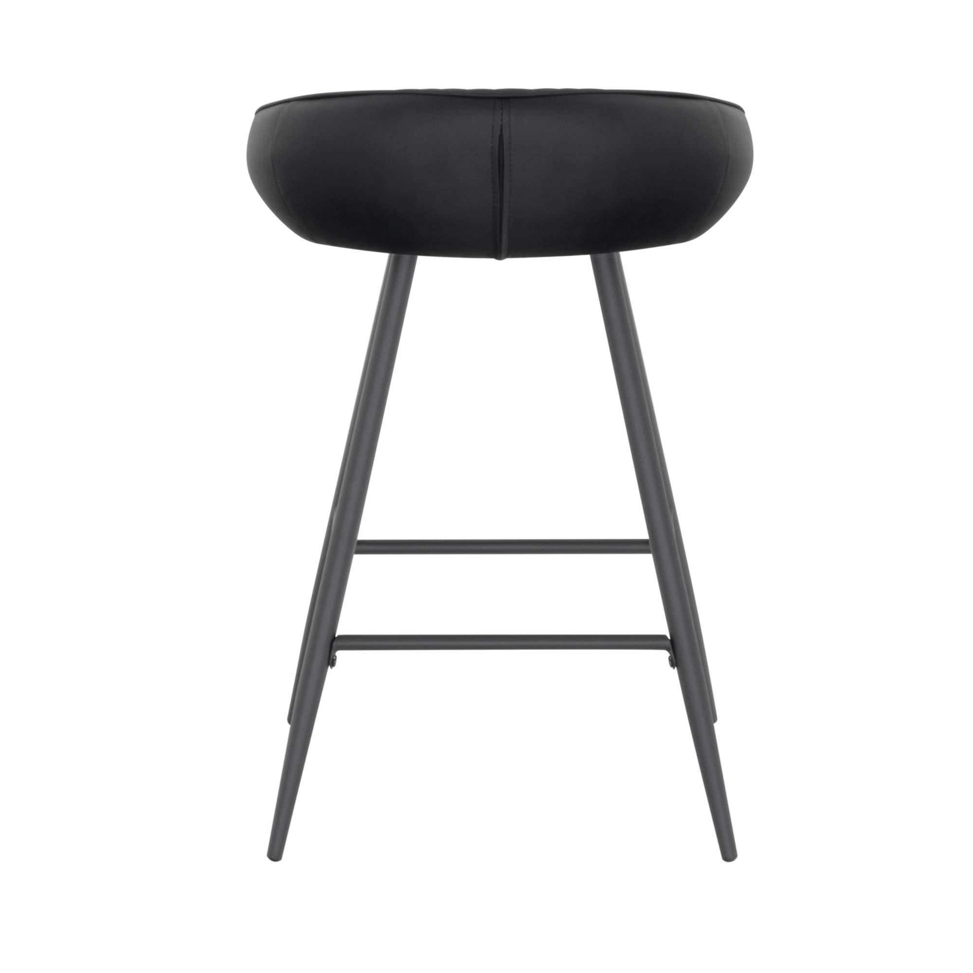 Design Barhocker Pollok im schwarzen Kunstleder 4er Set